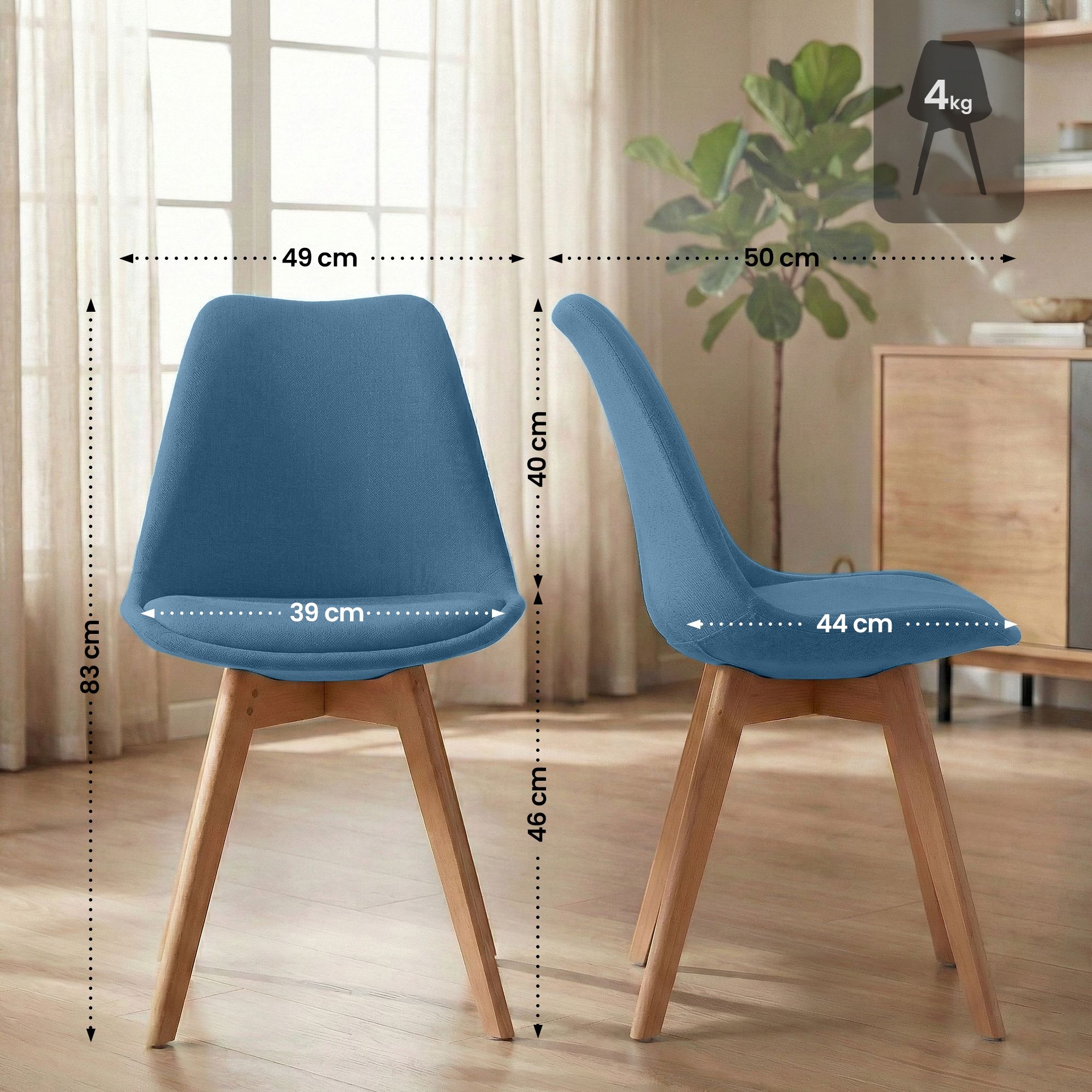 Silla de comedor Linares elegante, cómoda y fácil de limpiar Ideal para tu hogar