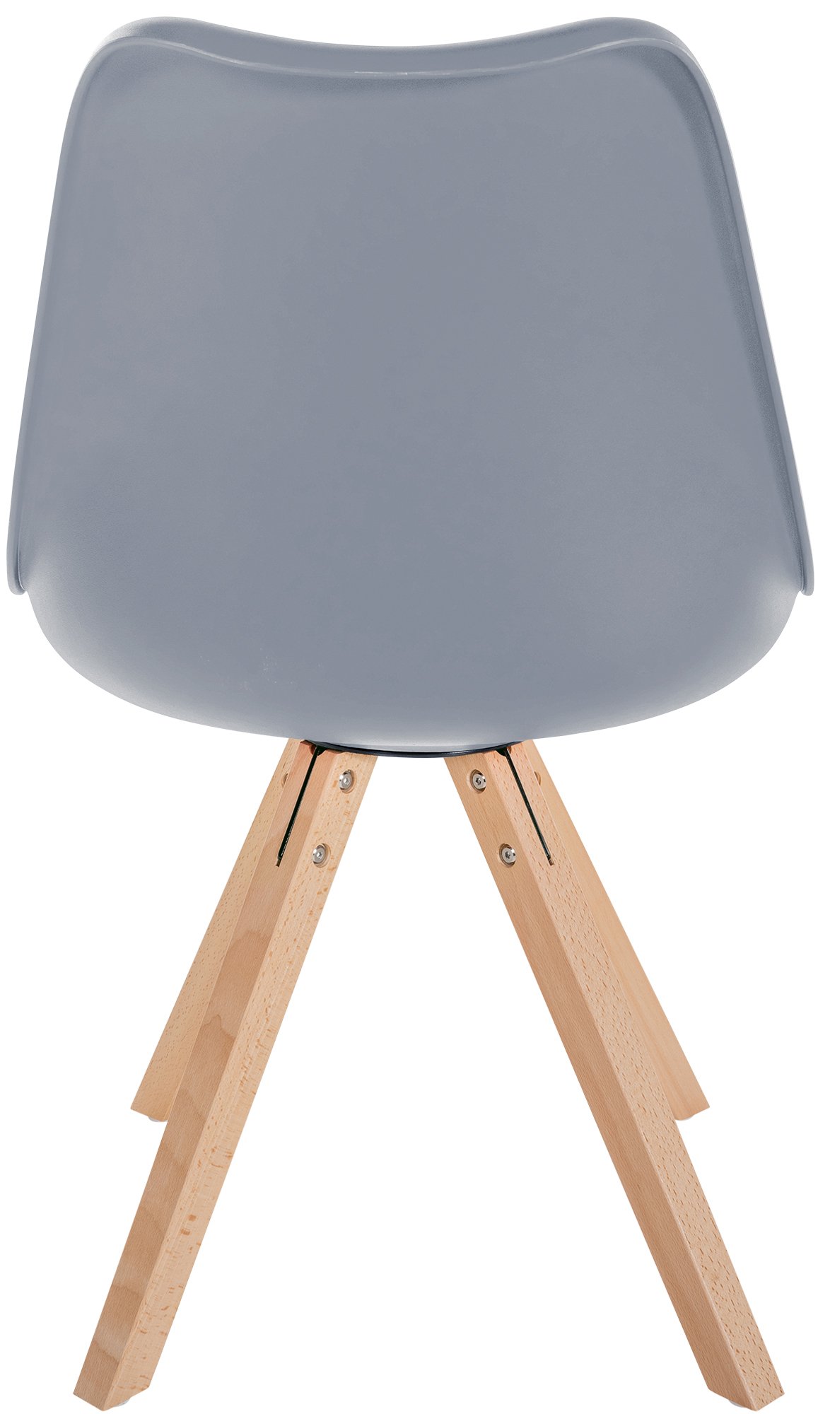 Set de 4 sillas de comedor Sofia con base de madera y asiento en polipiel