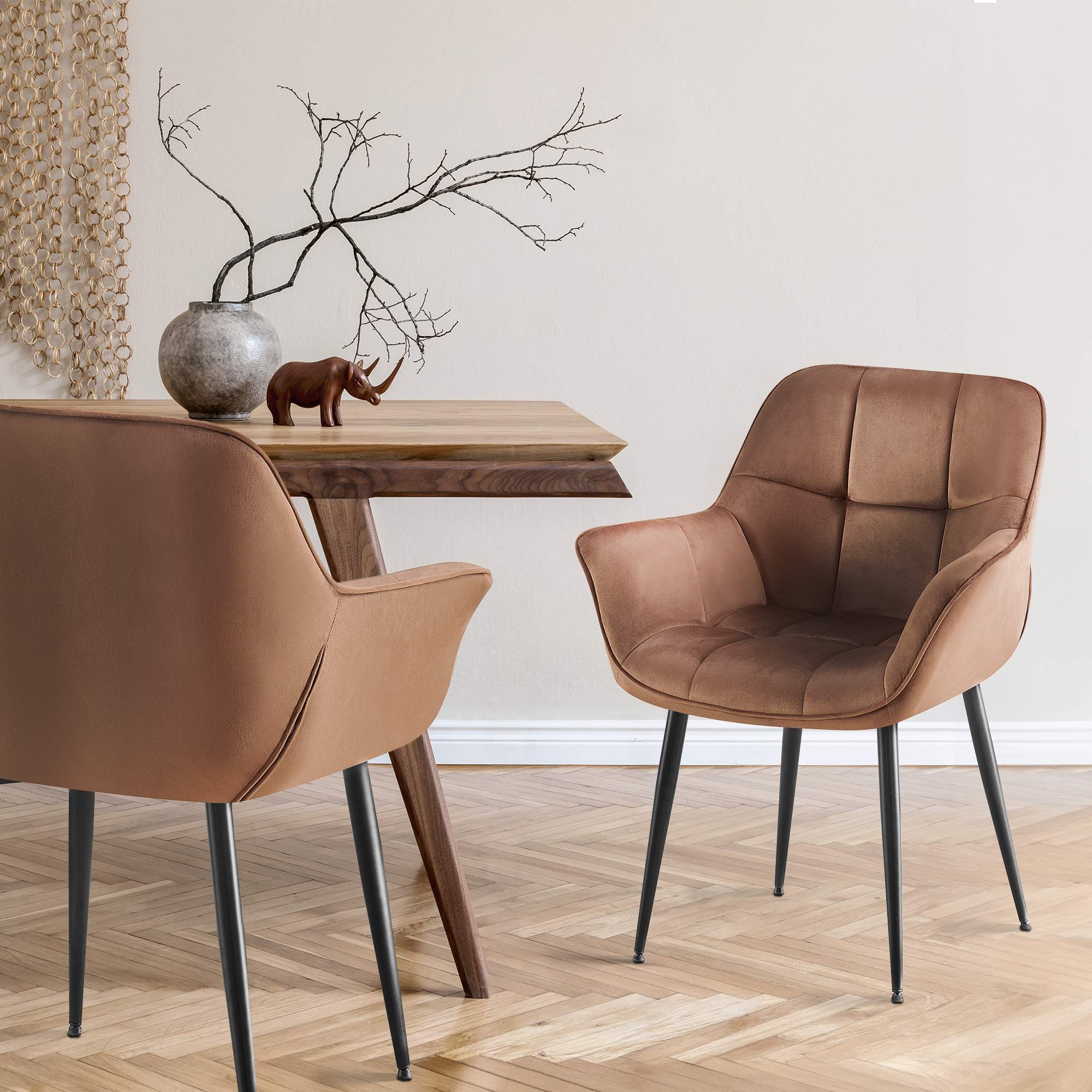 Silla de comedor Roseville en terciopelo