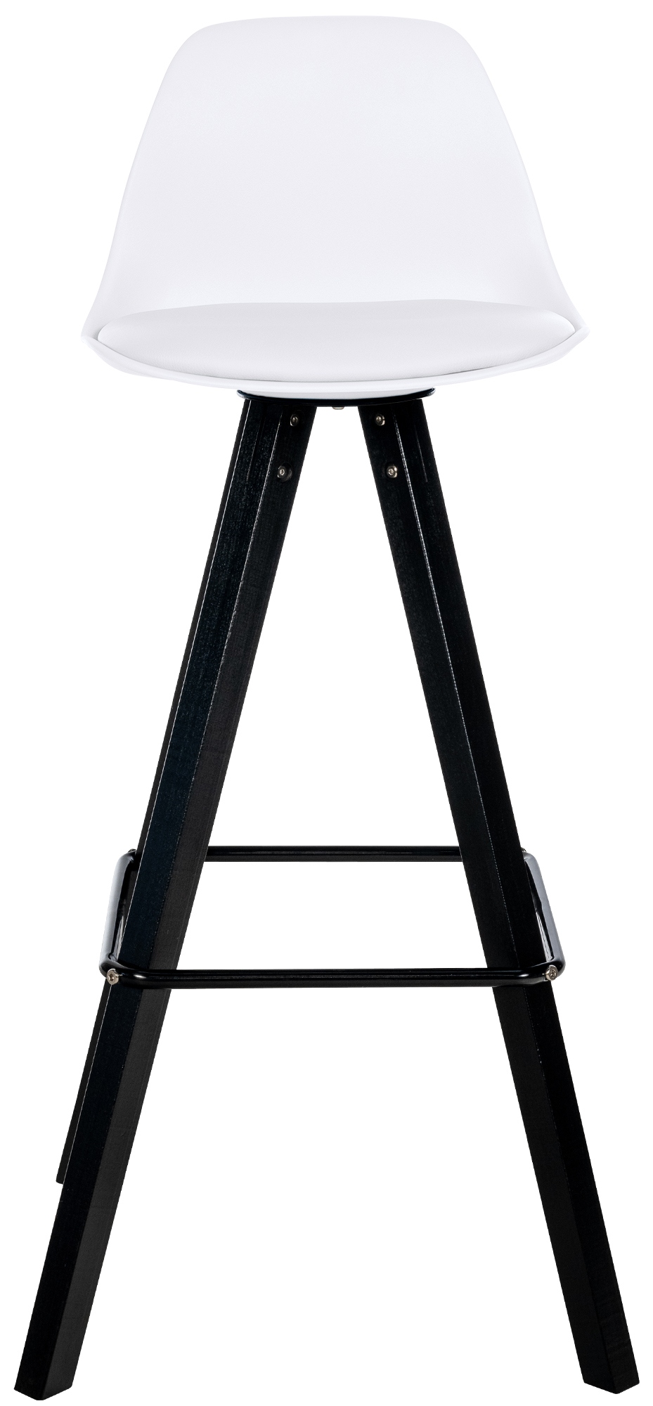Taburete de bar Corbin de polipiel con base de 4 patas cuadradas