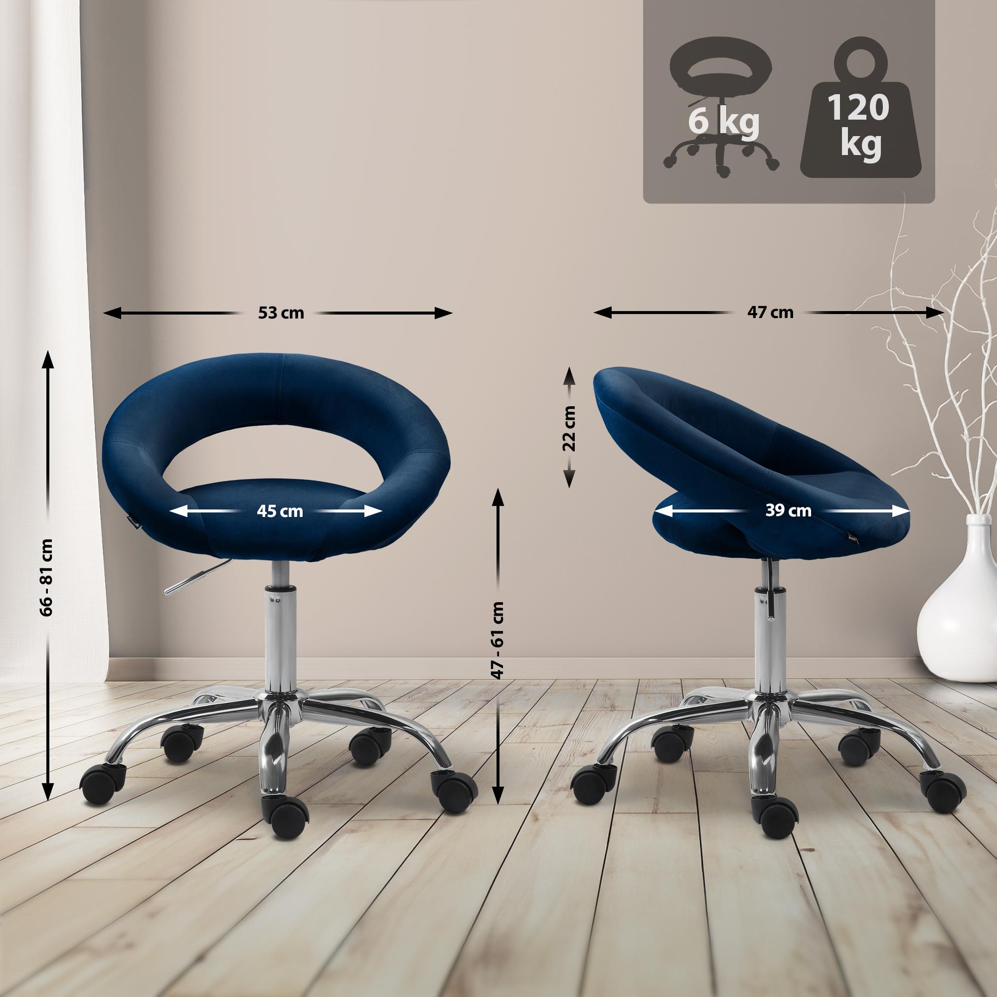 Taburete de trabajo de terciopelo Olinda