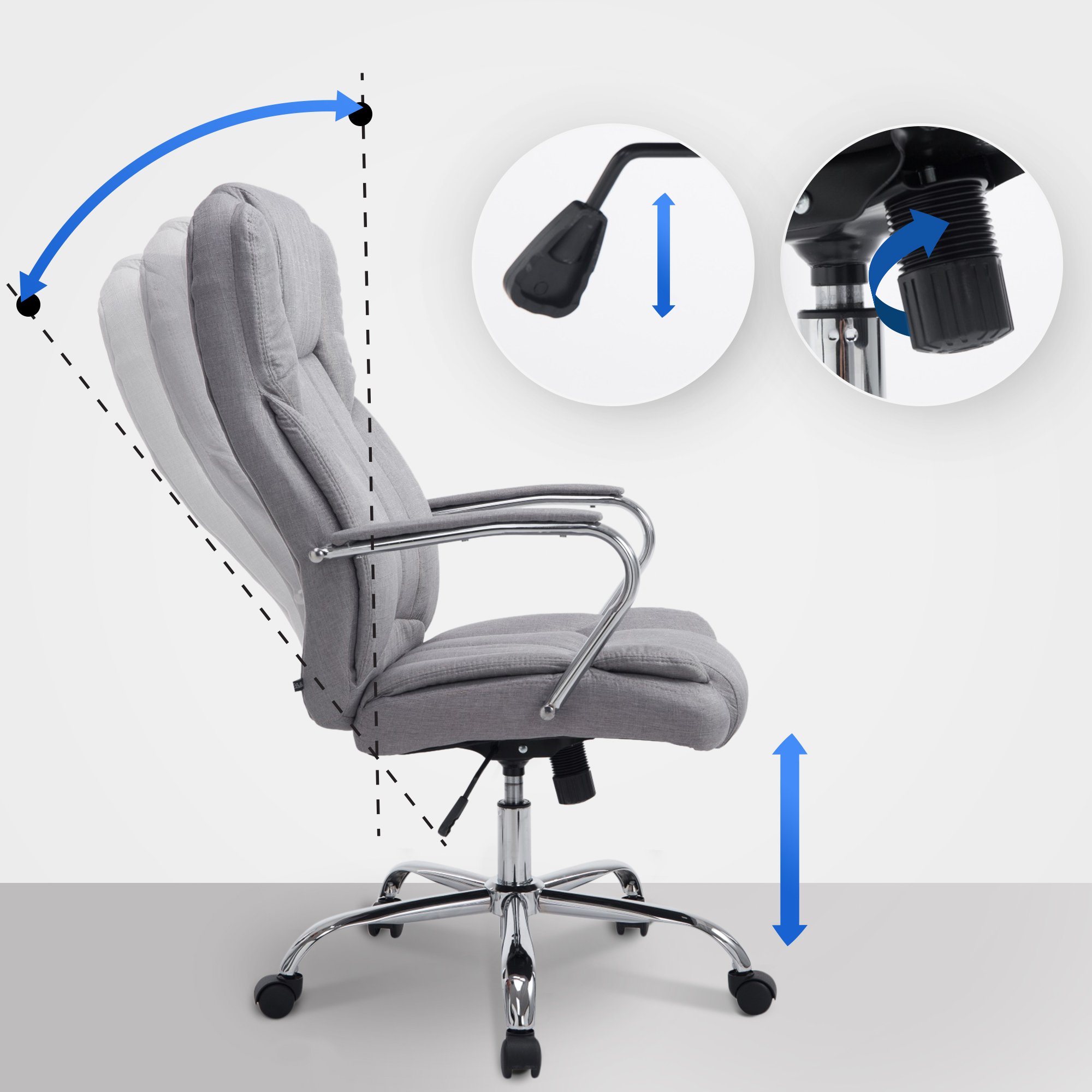 Silla De Oficina XXL Xanthos En Tela