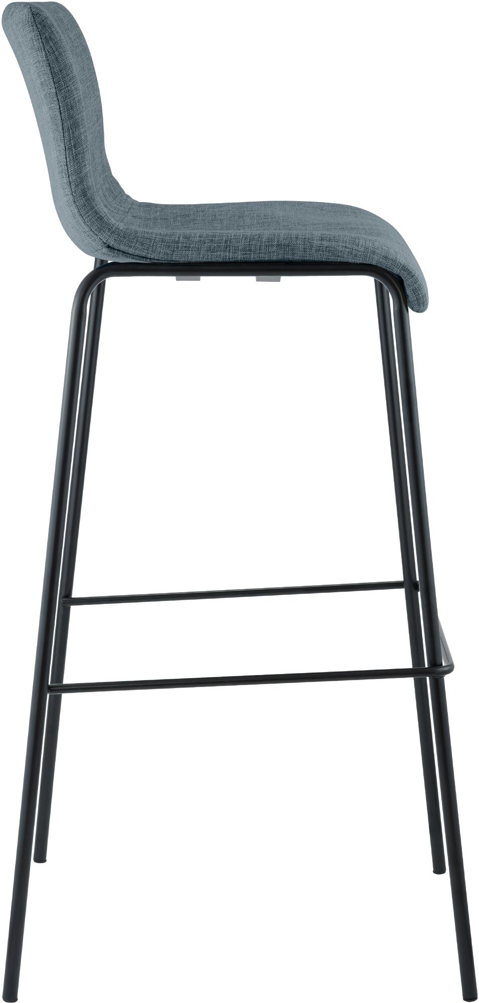 Juego de 2 taburetes de bar Hover, tela, base de cuatro patas