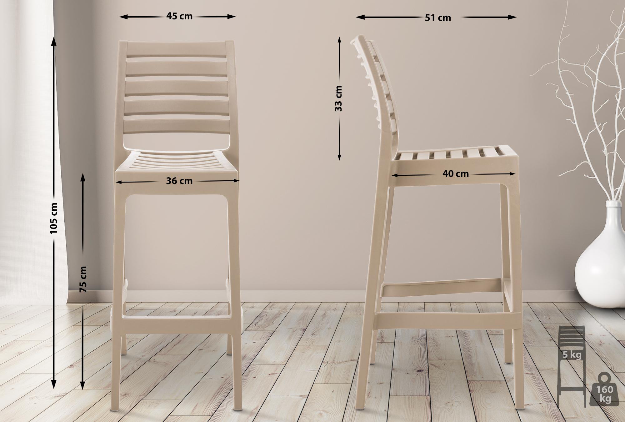 Set de 4 taburetes de bar Ares