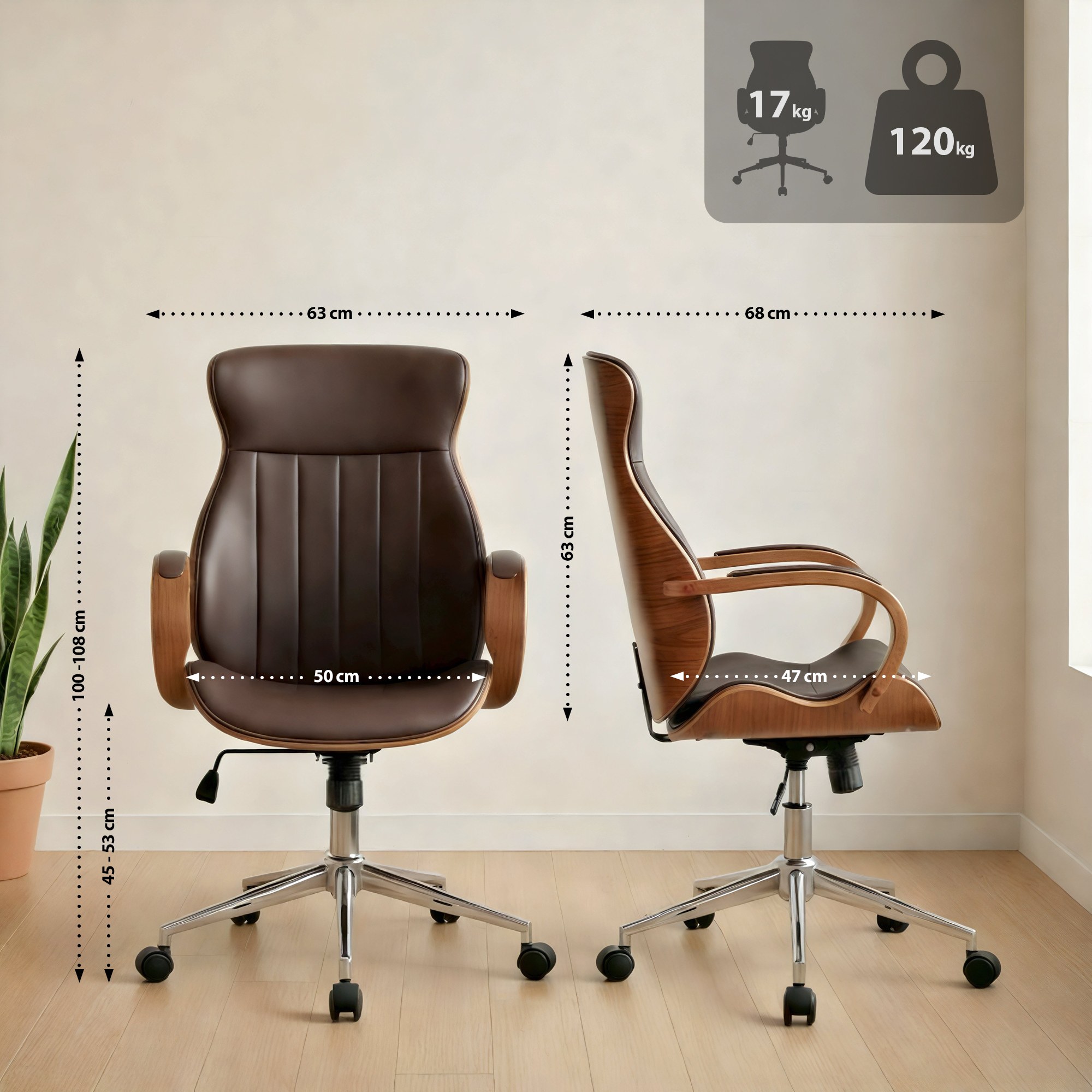 Silla de oficina Melilla de polipiel