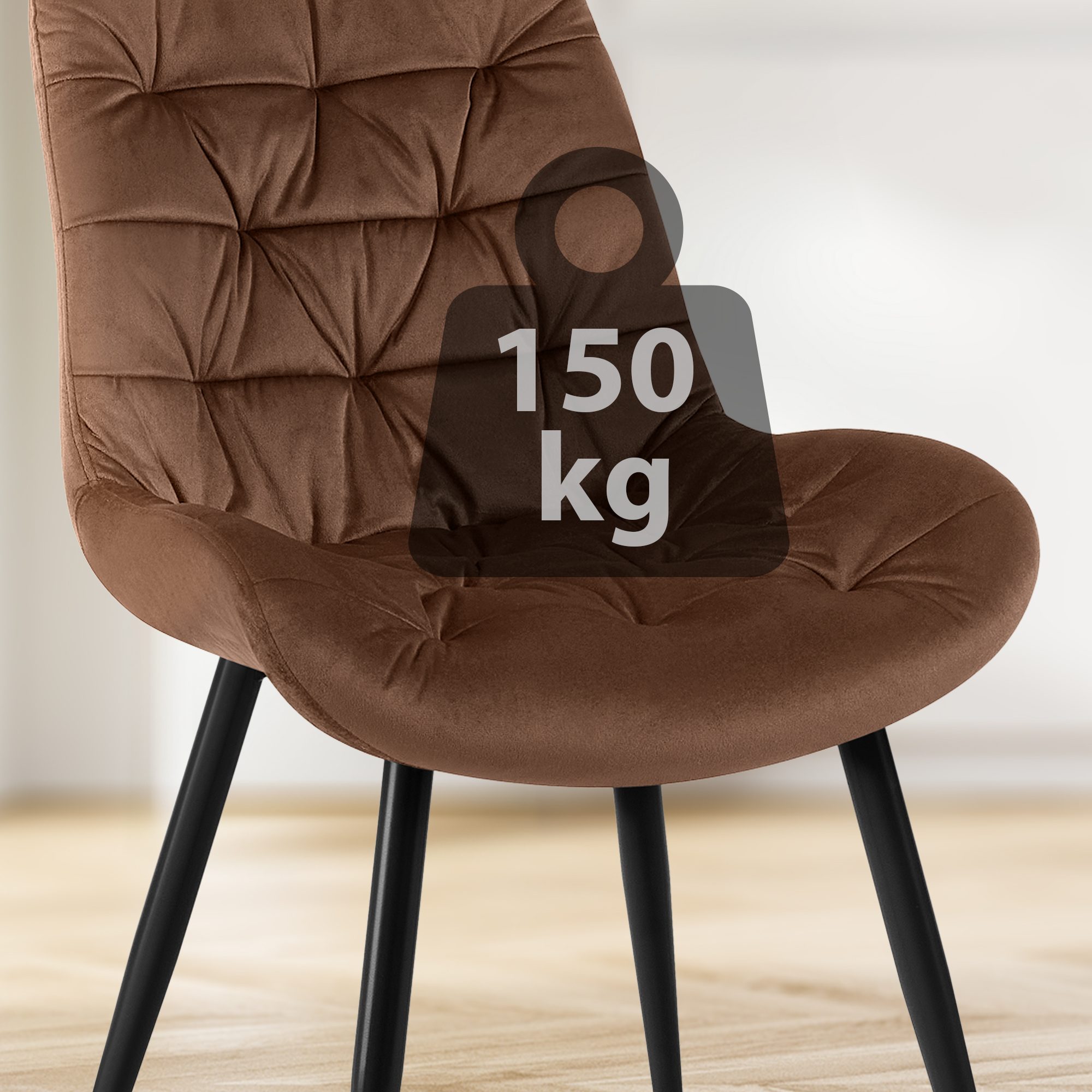 Silla de comedor de terciopelo Rossford