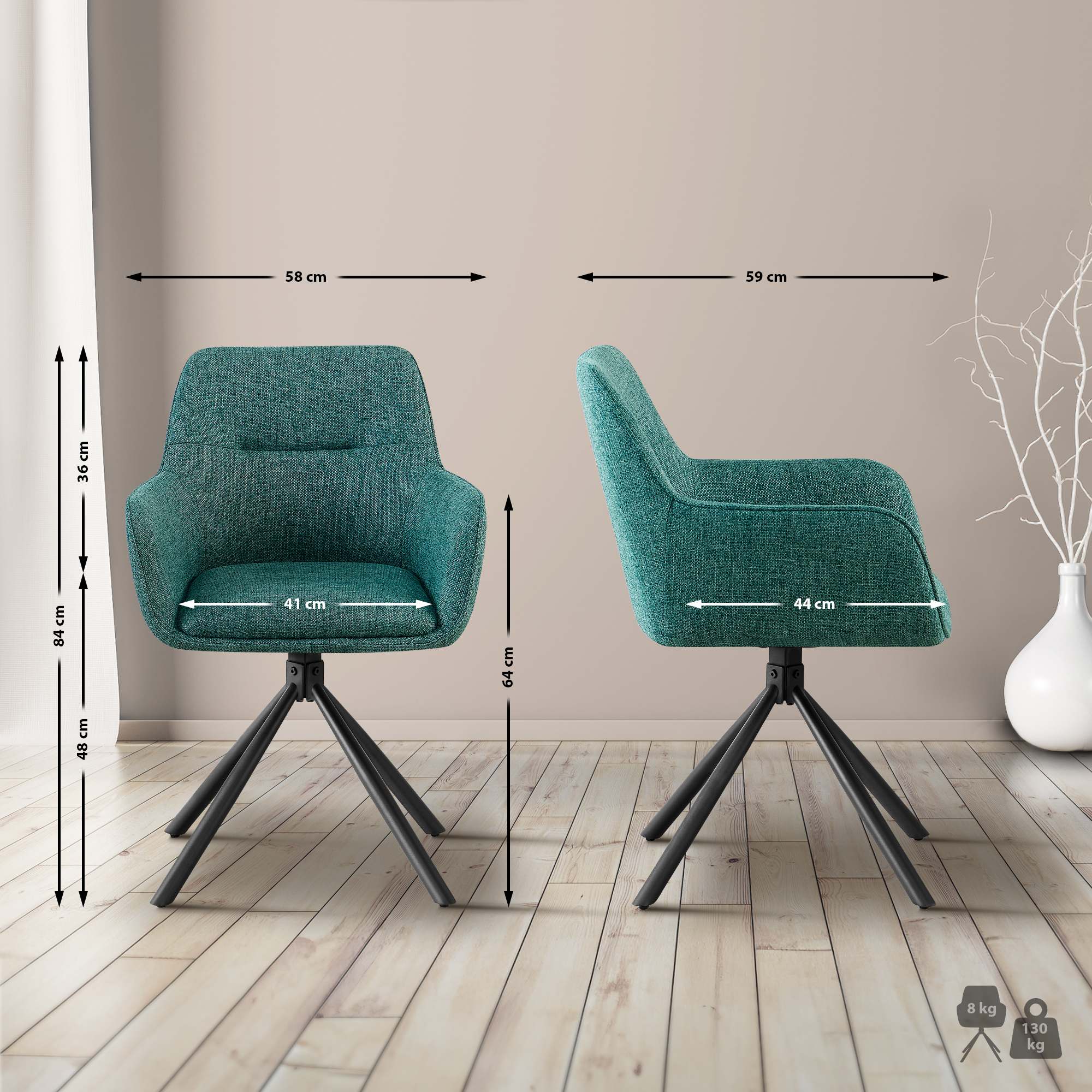 Silla de tela Tipton