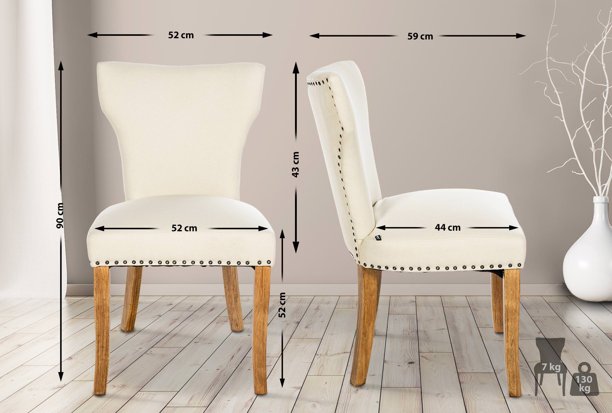 Set de 2 sillas de comedor Zadar en tela