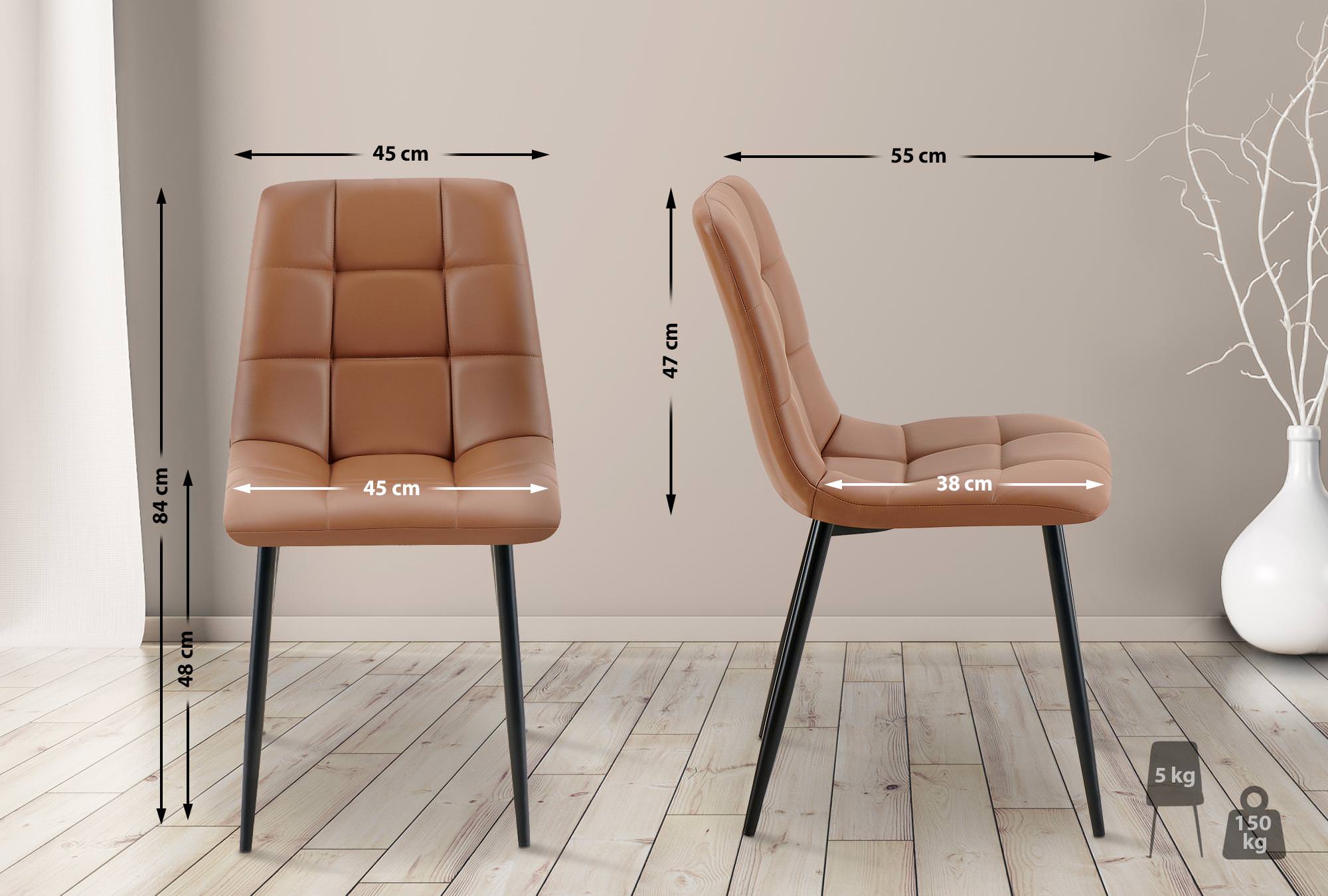 Set de 4 sillas de comedor Antibes en polipiel