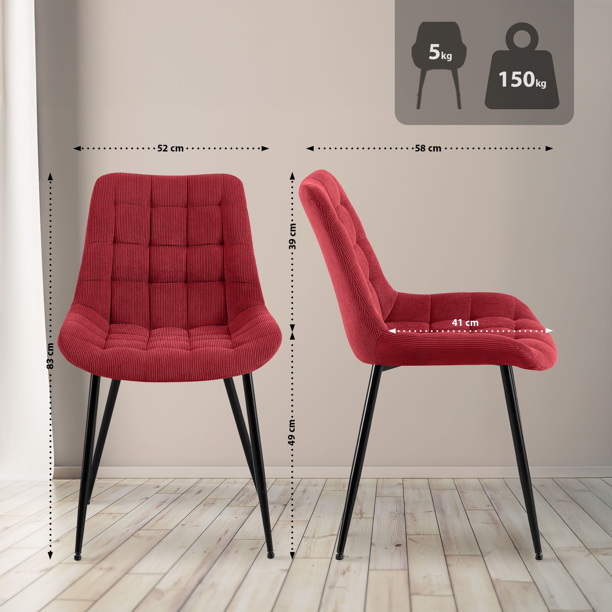 Silla de comedor Sardna Cord