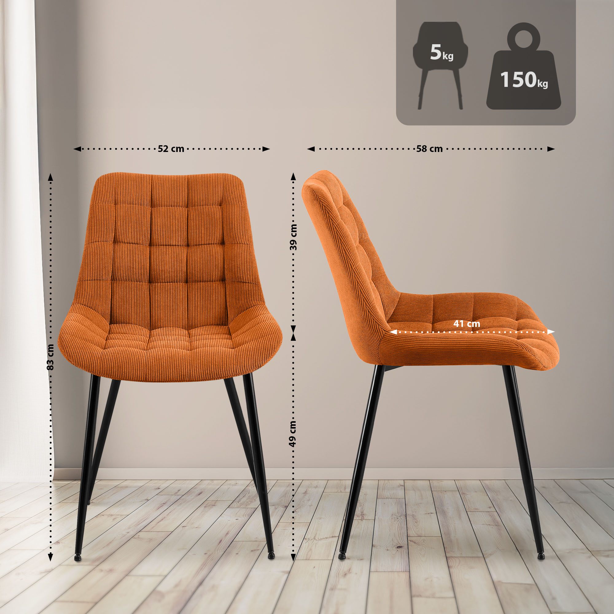 Silla de comedor Sardna Cord