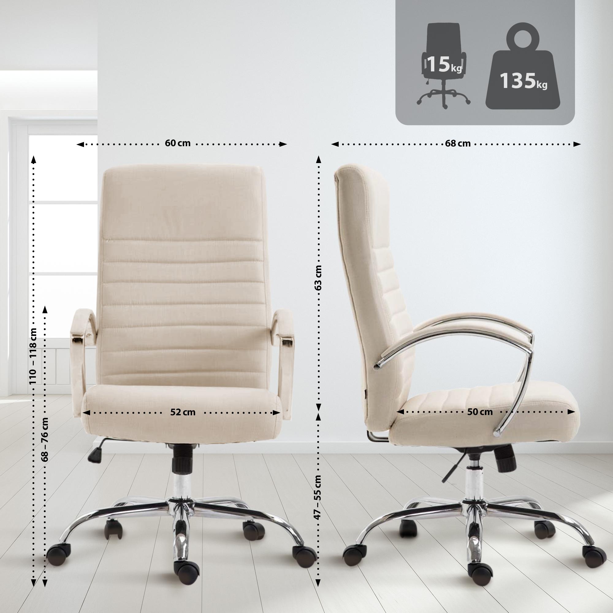 Silla de oficina Valais XL de tela