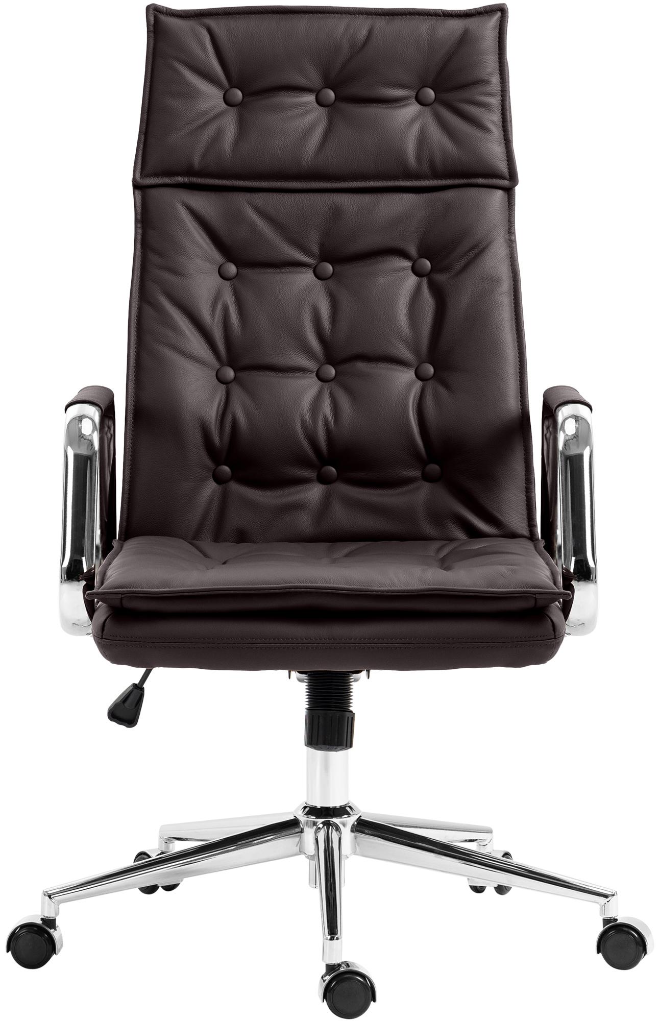 Silla de oficina Sotira de cuero genuino