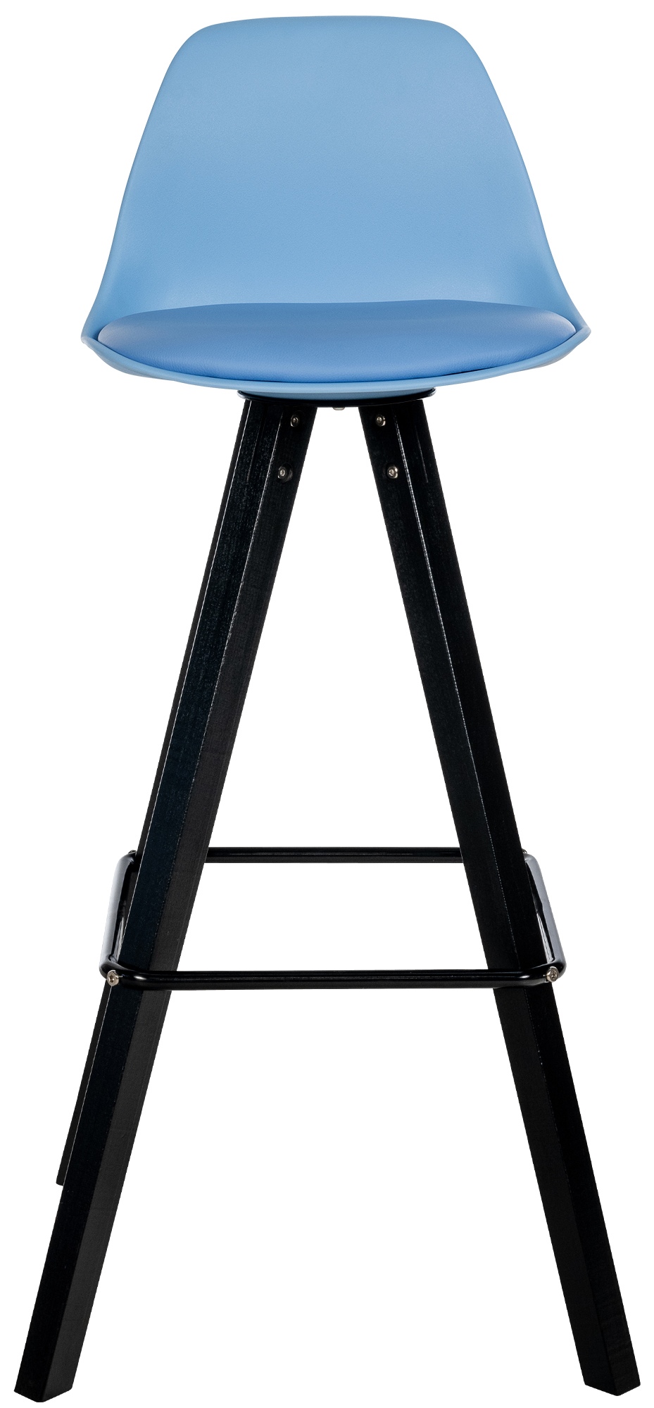 Taburete de bar Corbin de polipiel con base de 4 patas cuadradas