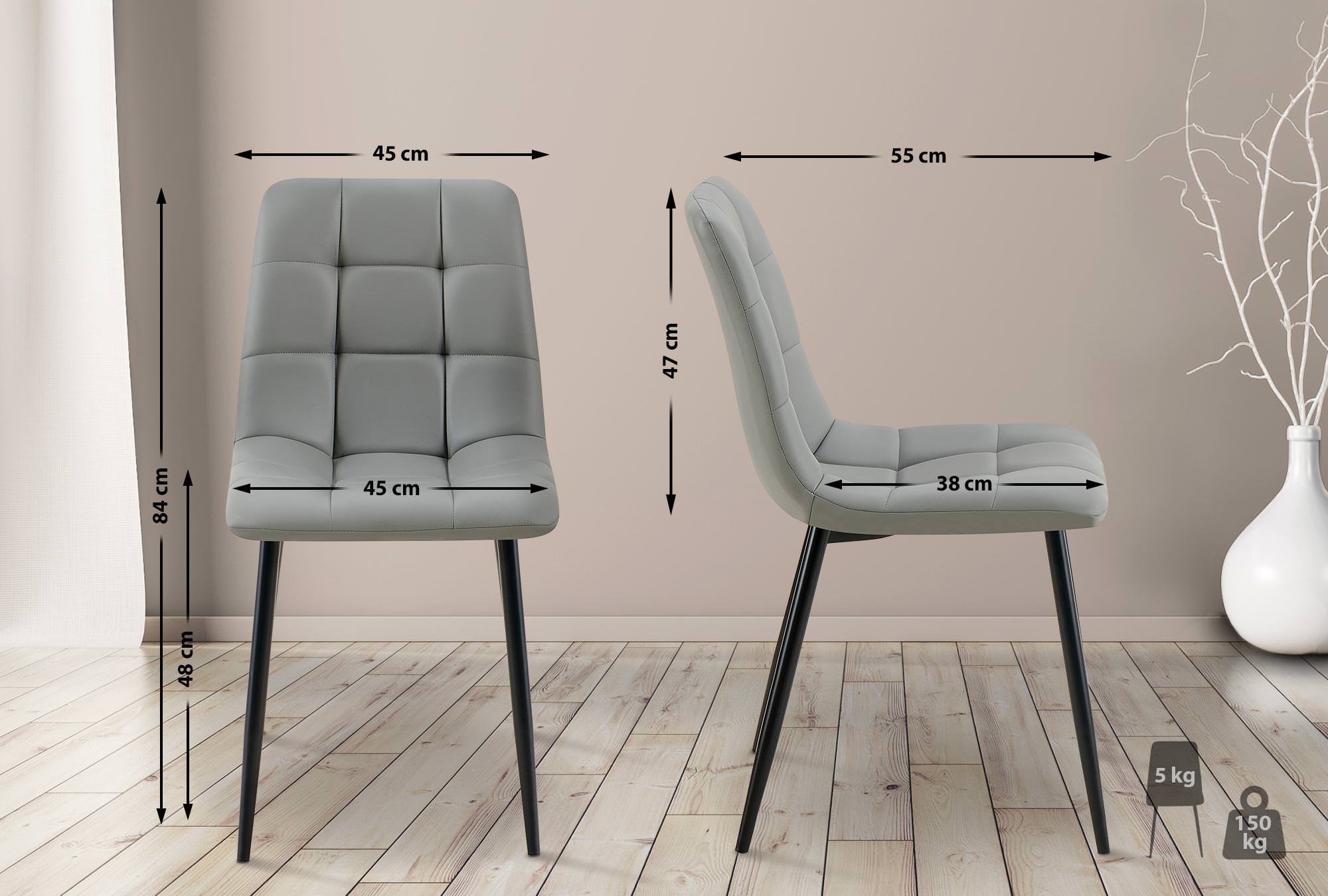 Set de 4 sillas de comedor Antibes en polipiel