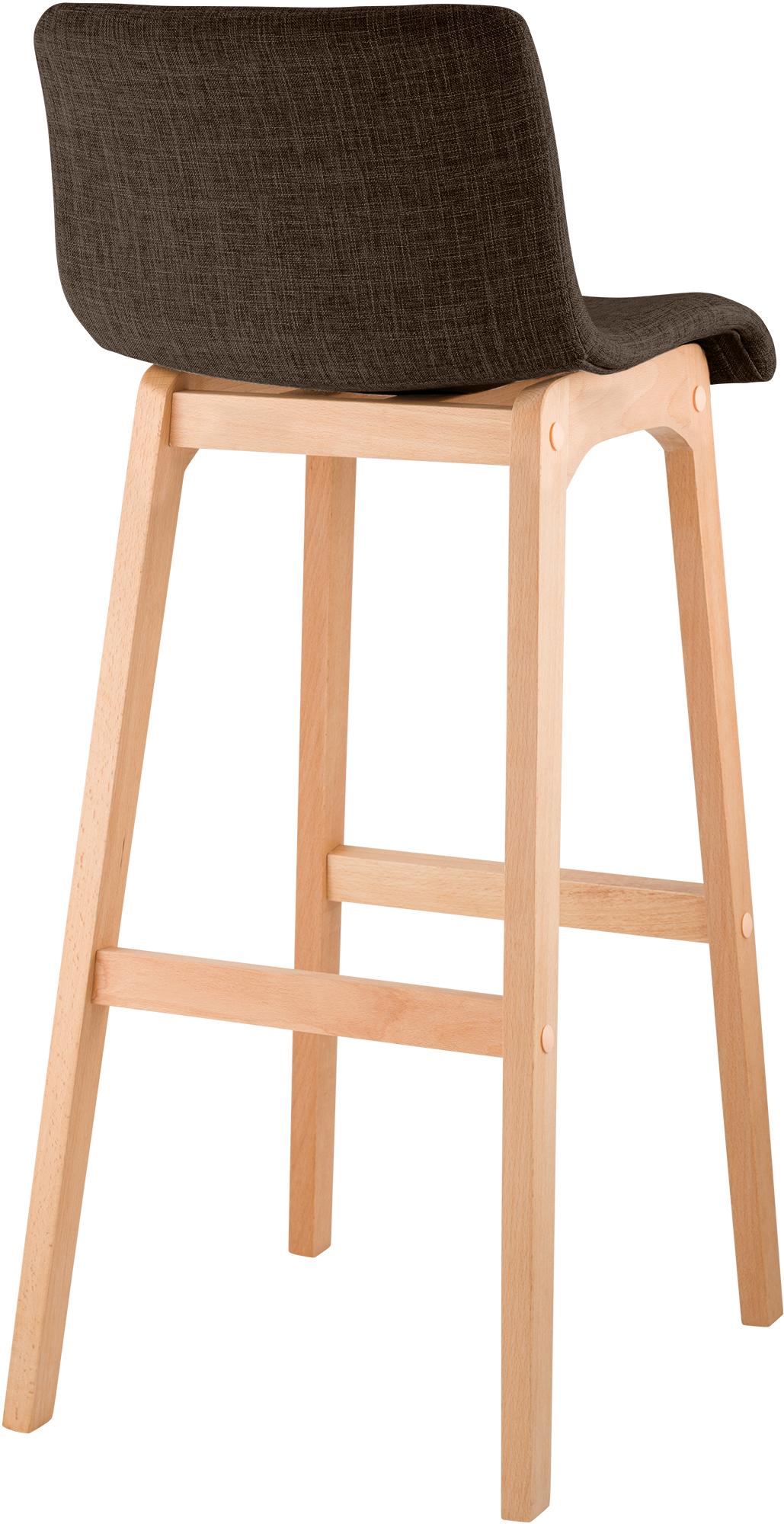 Taburete de bar Hover de tela con base de cuatro patas en color Natura