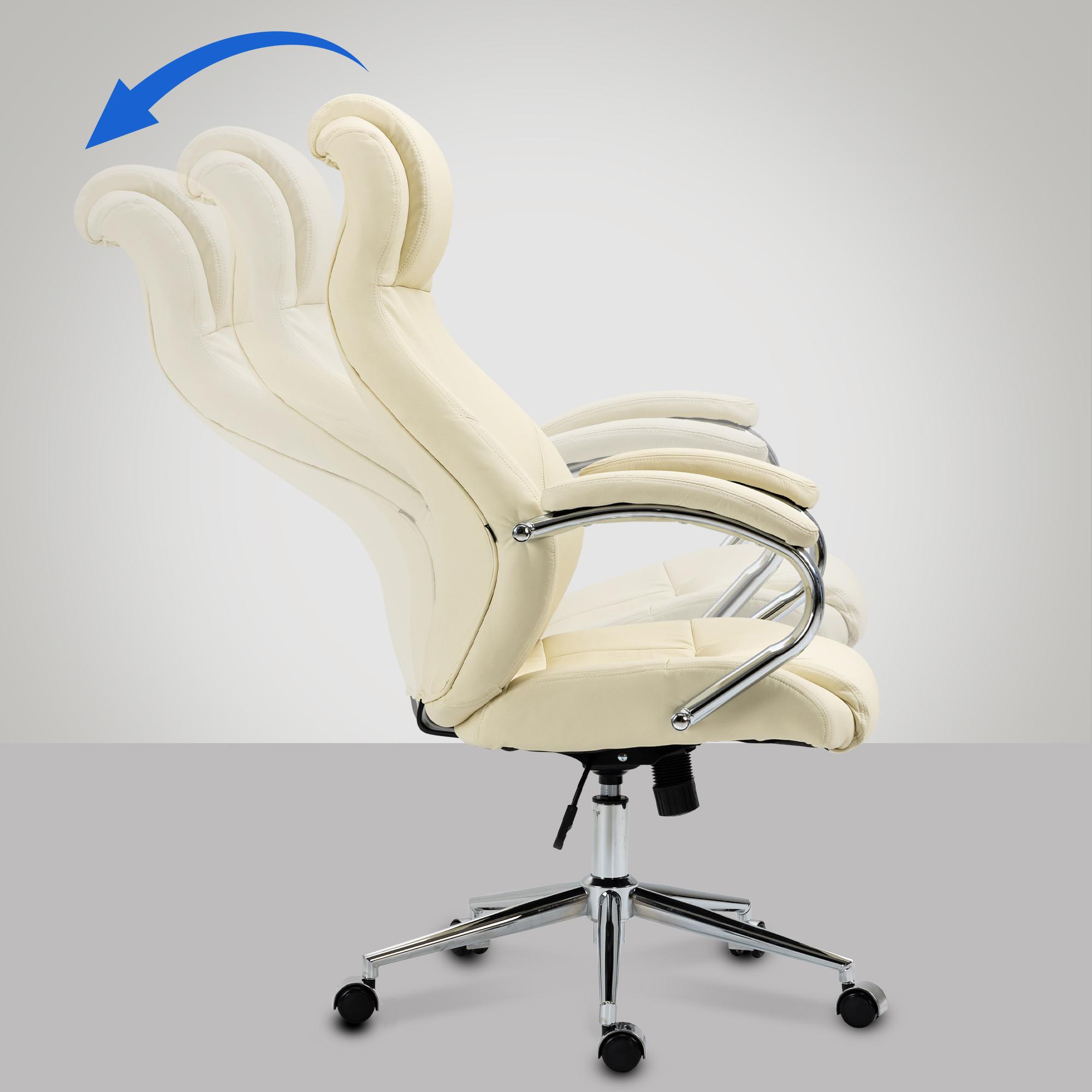 Silla de oficina Salford de cuero auténtico