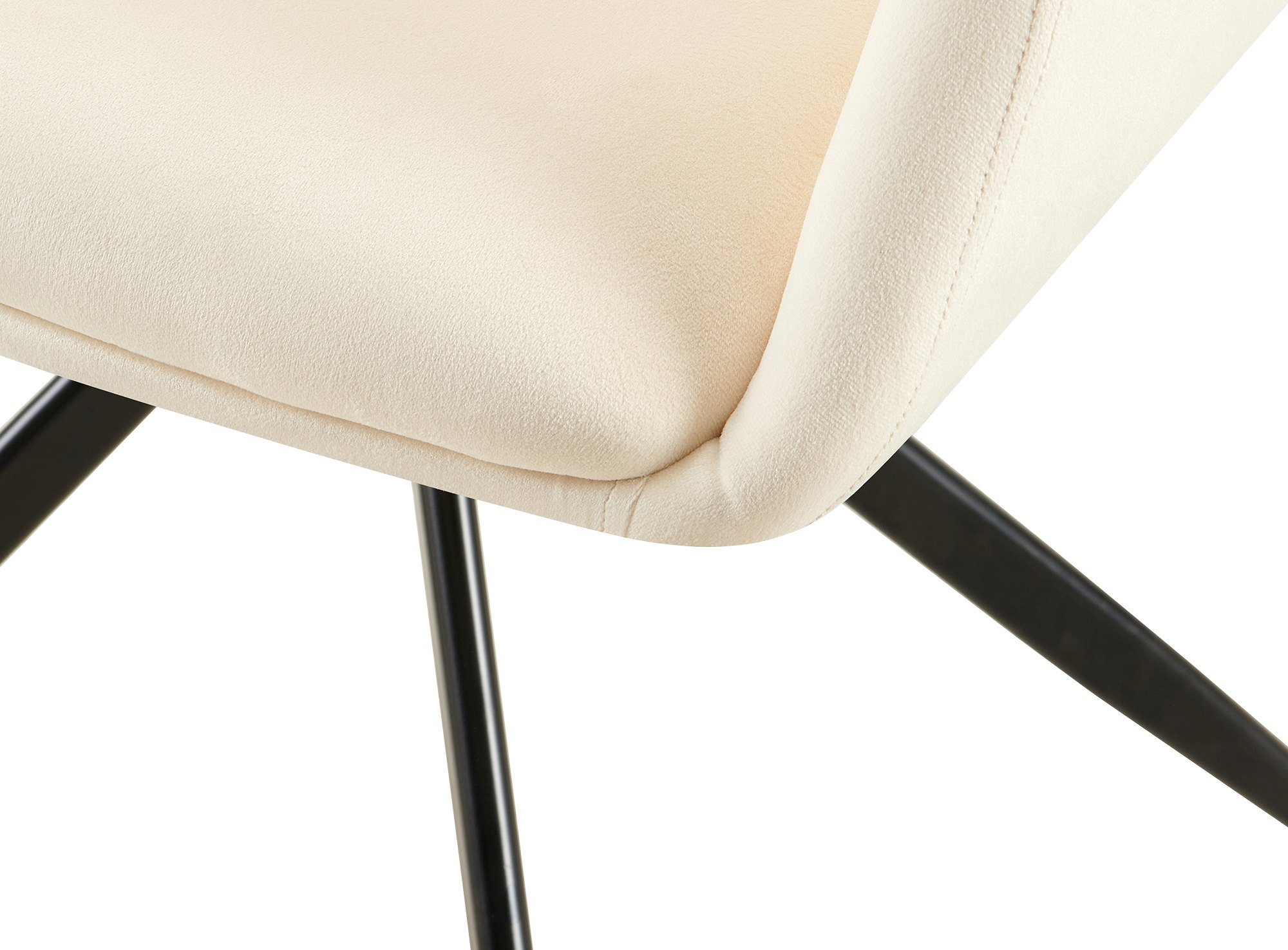 Silla de comedor Olema en terciopelo