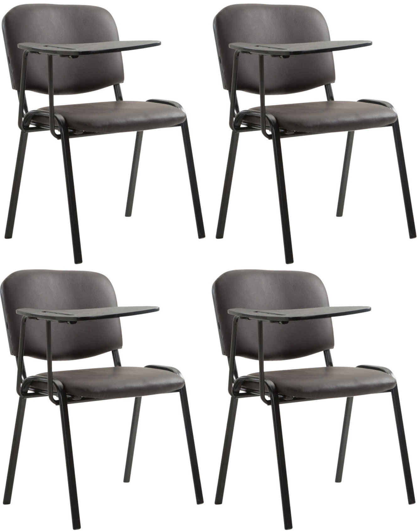 Set de 4 sillas confidente Ken con mesa extensible para escritura