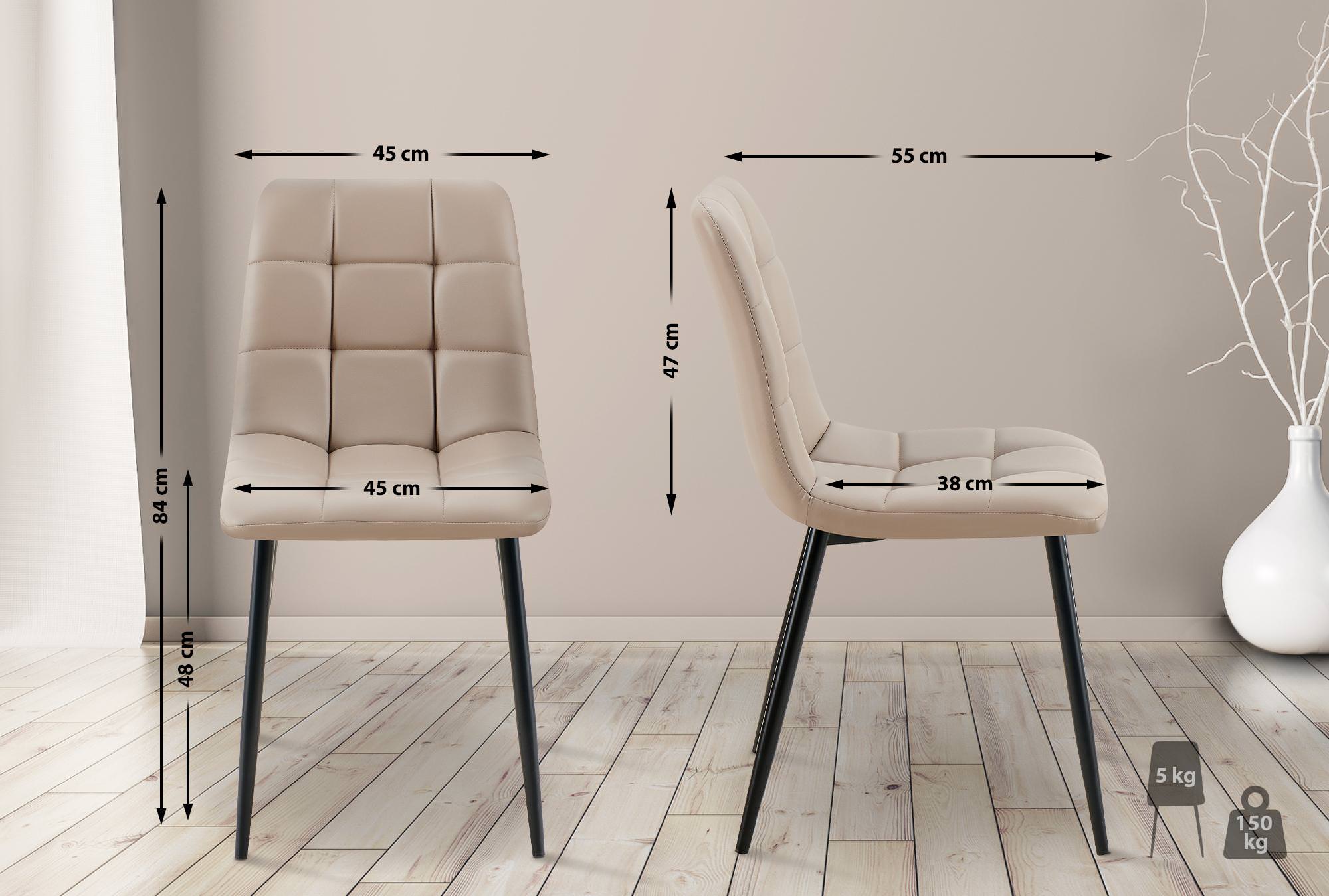 Set de 4 sillas de comedor Antibes en polipiel