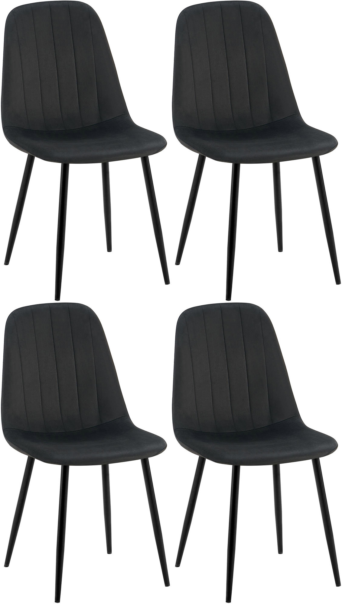 Juego De 4 Sillas de comedor Baxter en terciopelo
