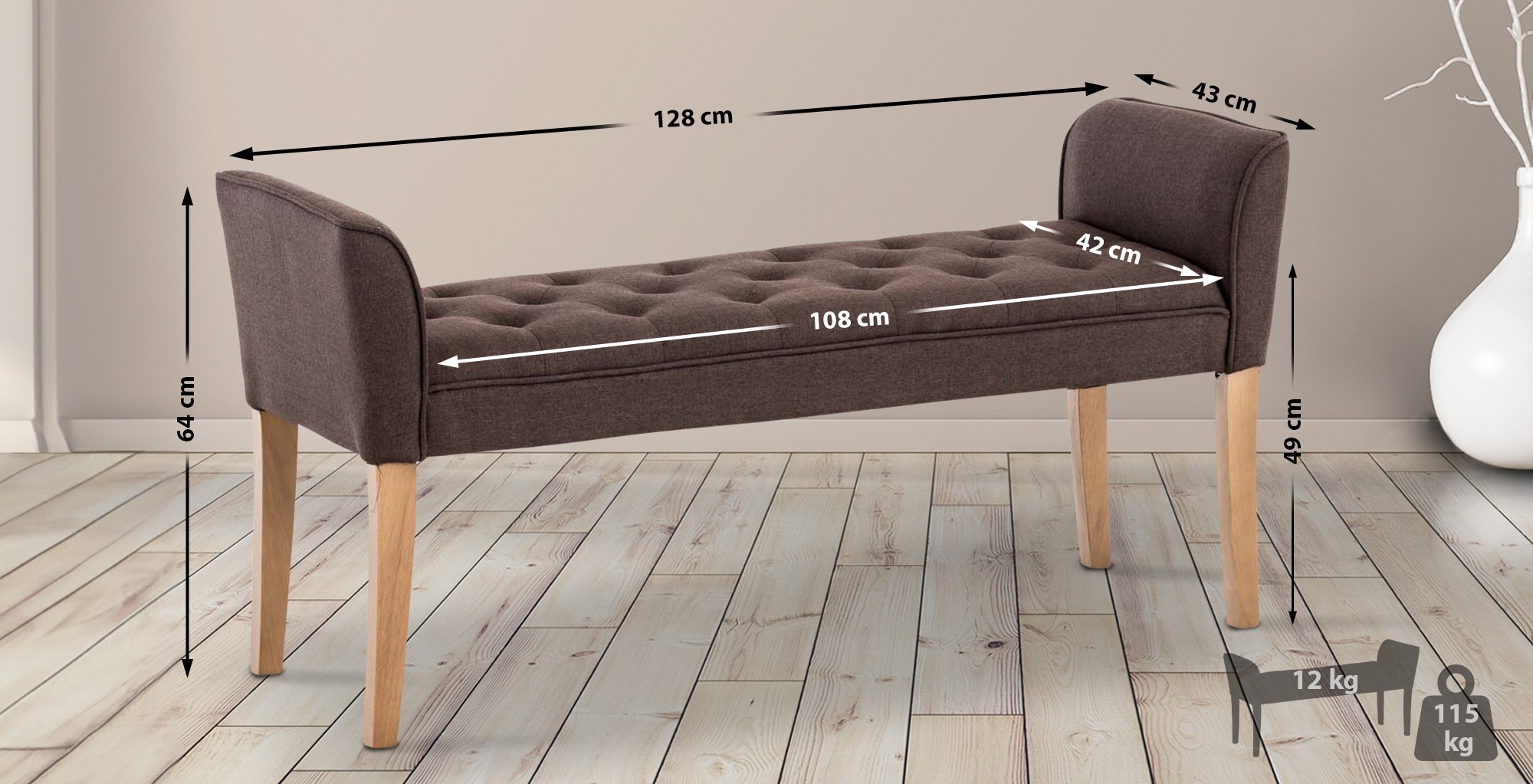 Chaise Longue Cleopatra Tapizado en Tela