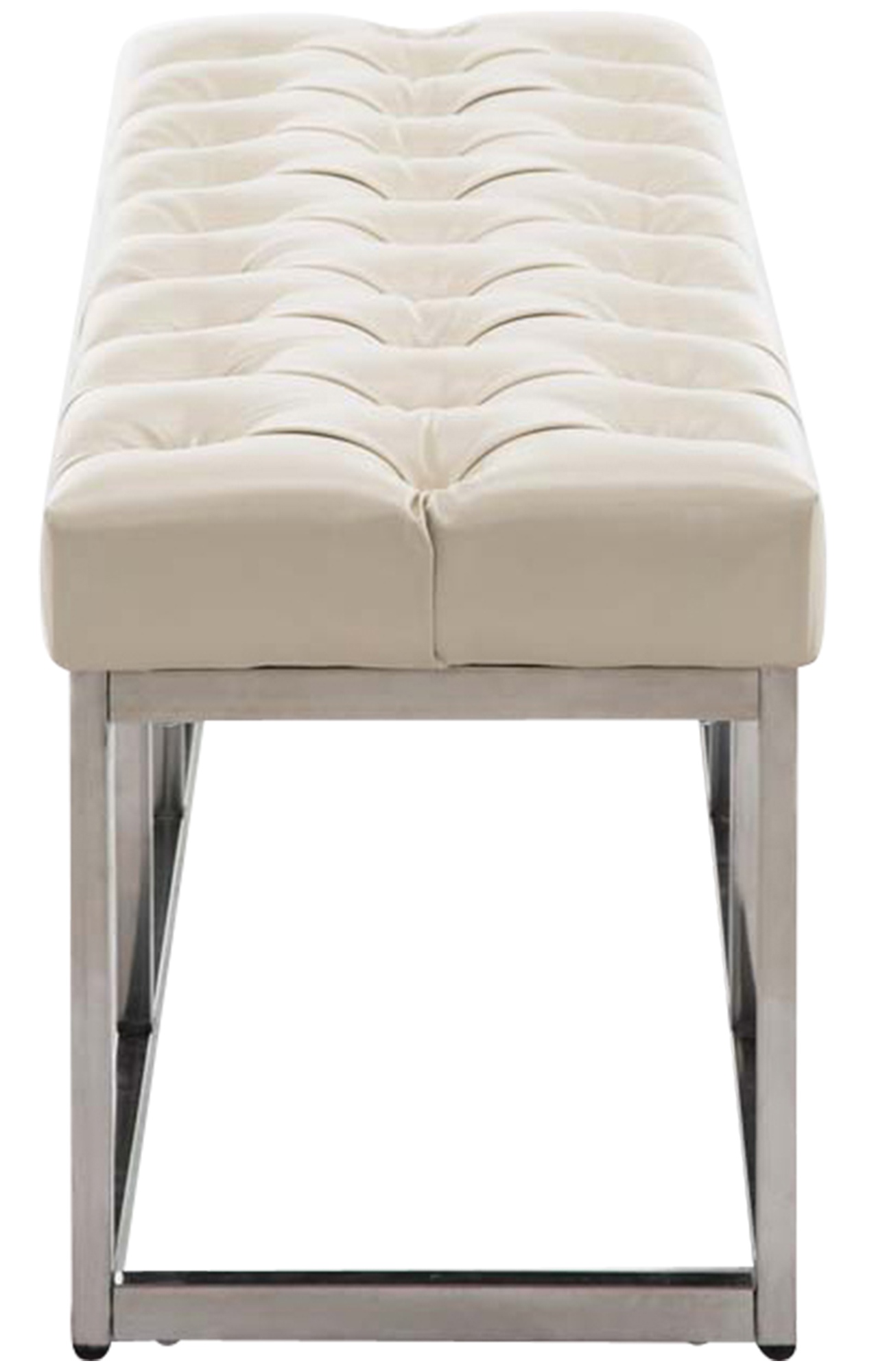 Taburete Pie de Cama Amun Con Base en Acero Inox.