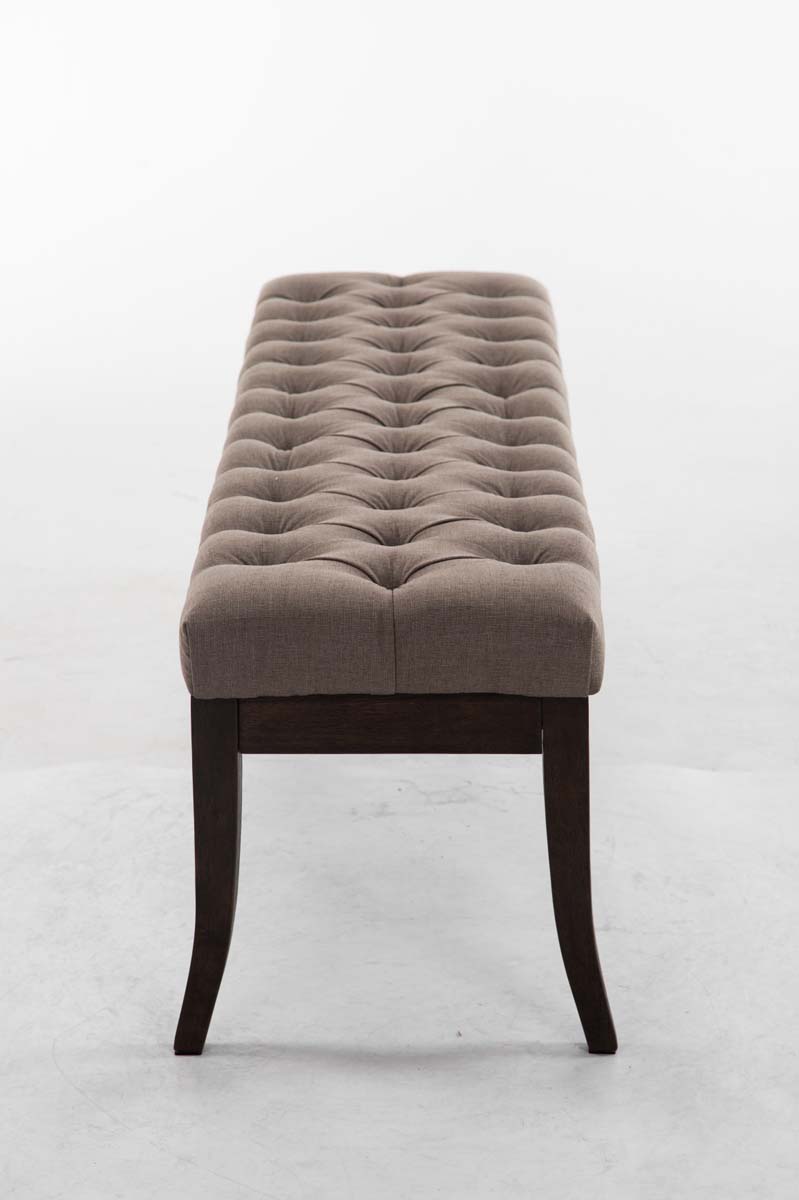 Taburete Recibidor Ramses En Tela & Madera Oscura