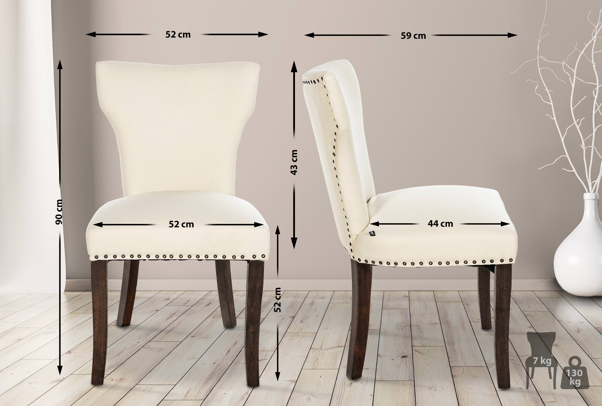 Set de 2 sillas de comedor Zadar en tela