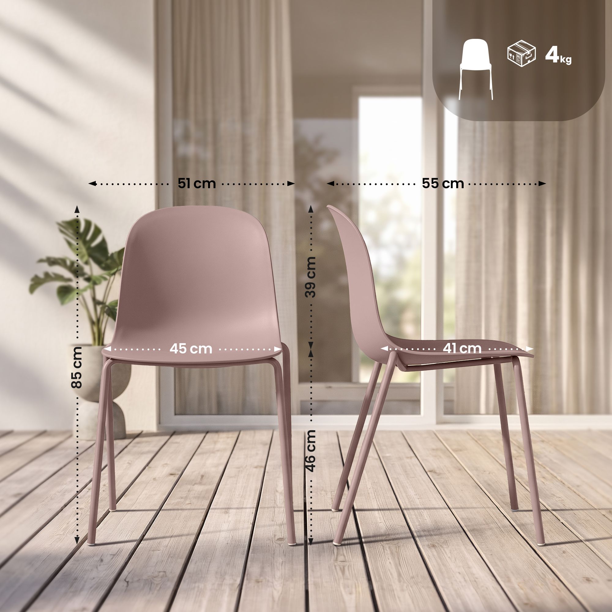 Silla Hardin: diseño moderno, estructura resistente y asiento cómodo para cualquier espacio del hogar