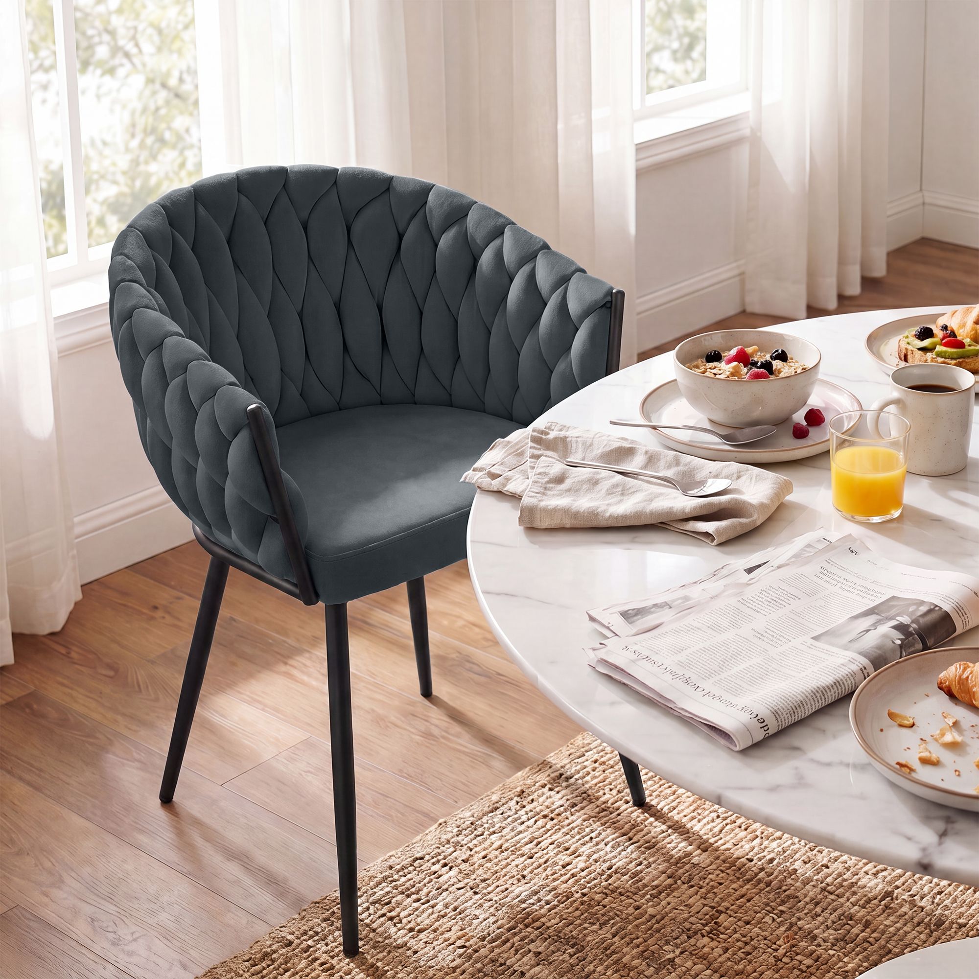 Silla de comedor Molise de terciopelo elegante y cómoda para tu hogar