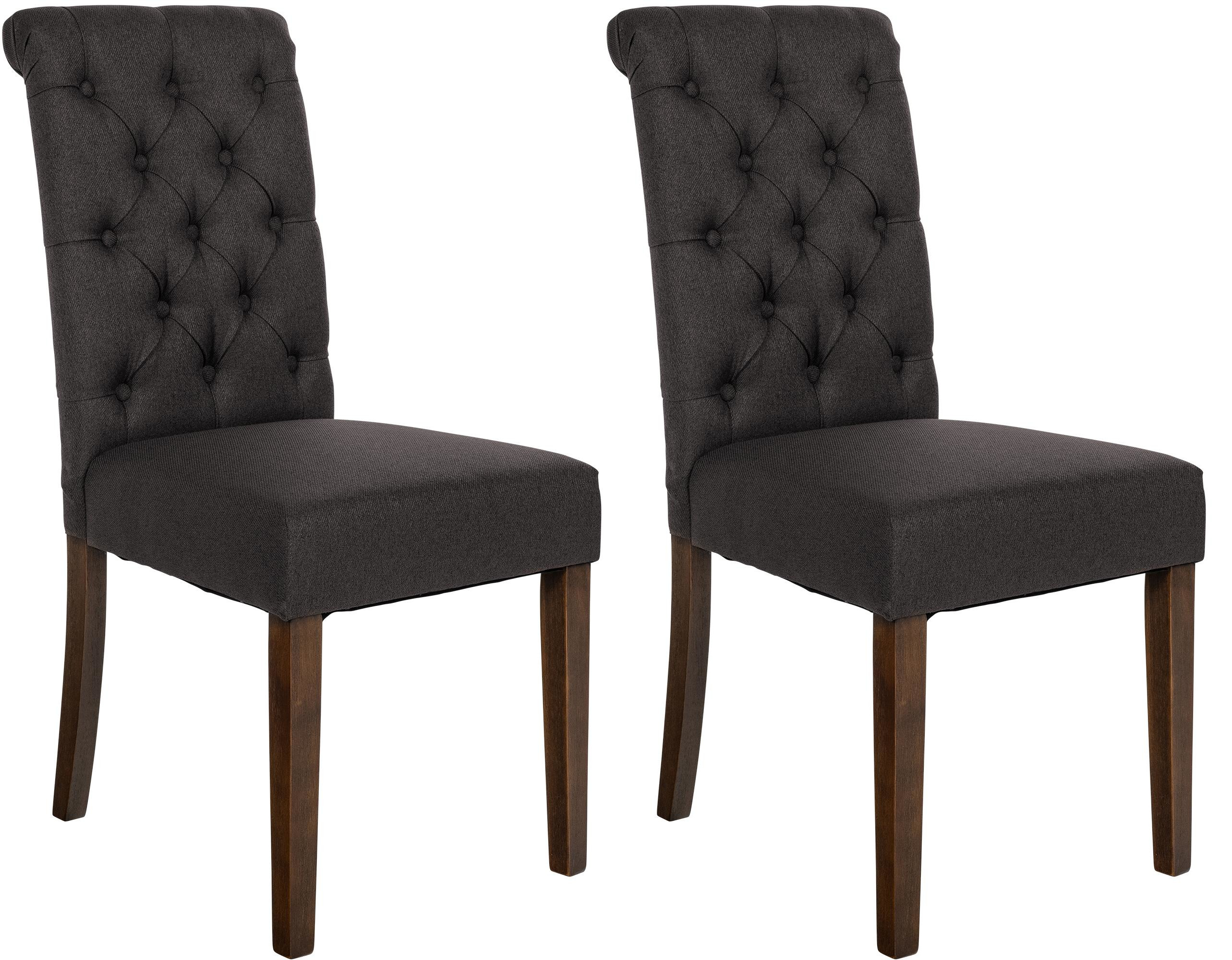 Set de 2 sillas de comedor Lisburn en tela o terciopelo