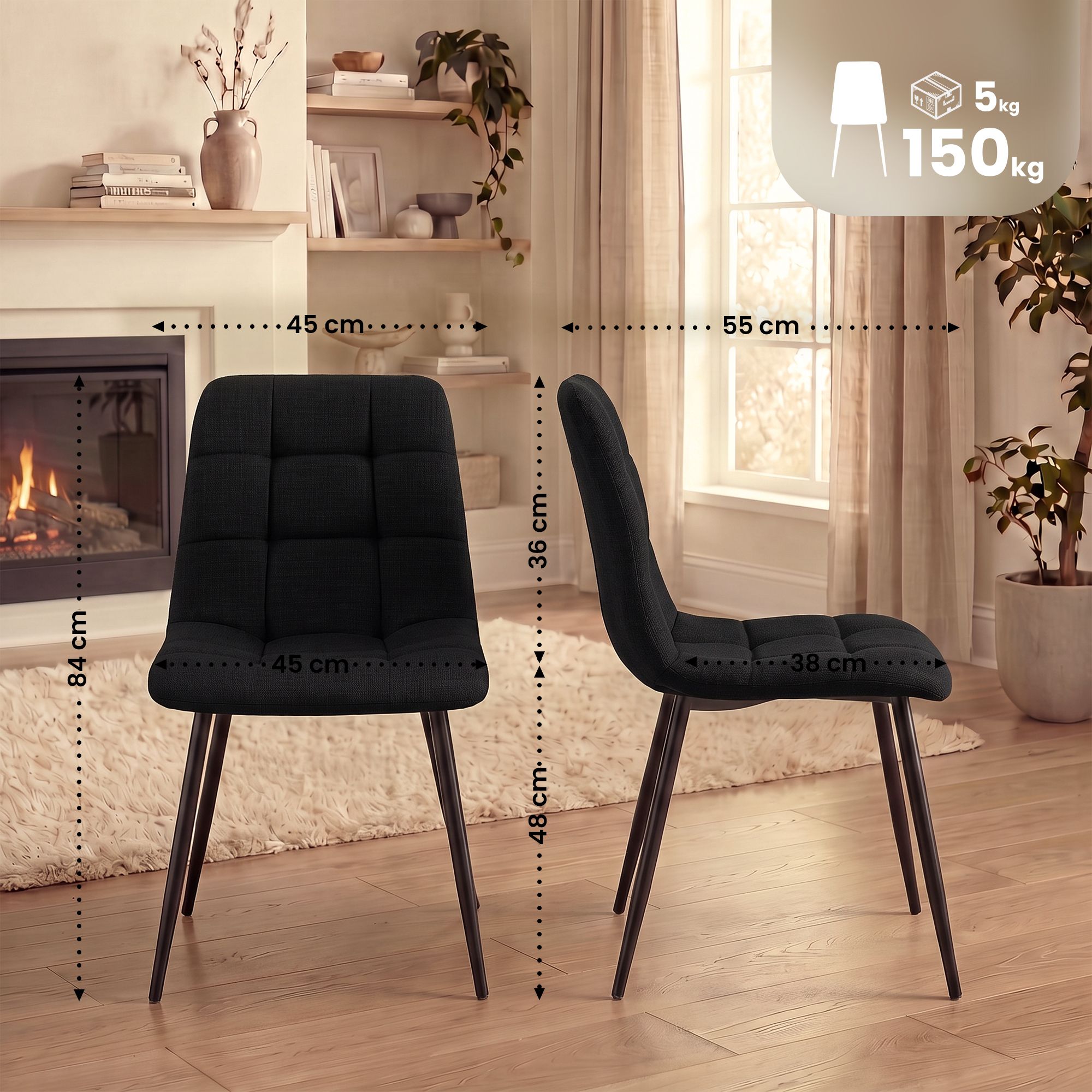 Pack de 4 sillas de comedor Tilde