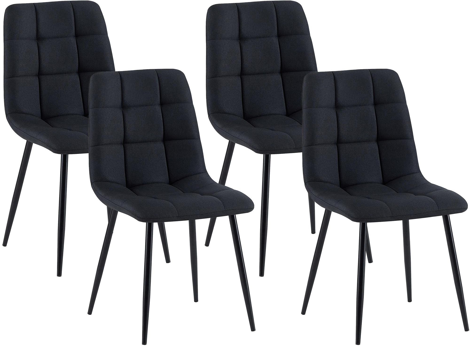 Juego de 4 sillas de comedor Antibes tapizadas en tela