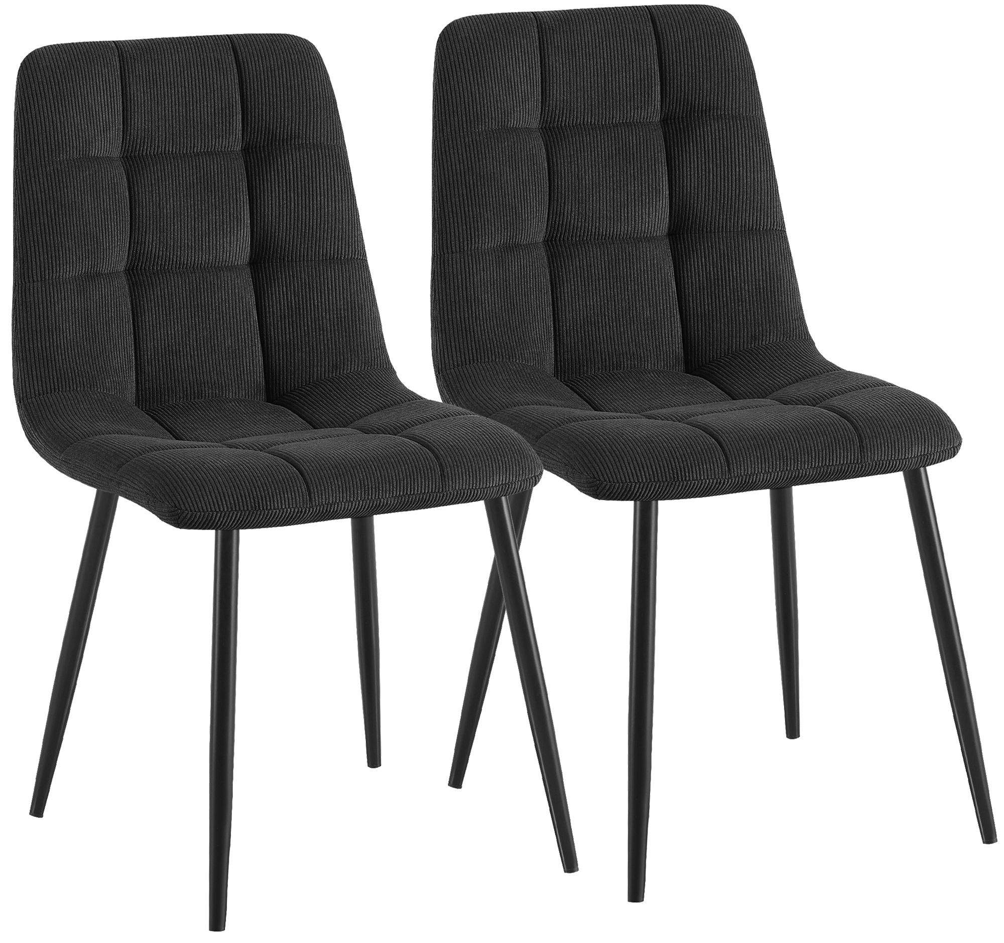 Set de 2 sillas de comedor Antibes de pana