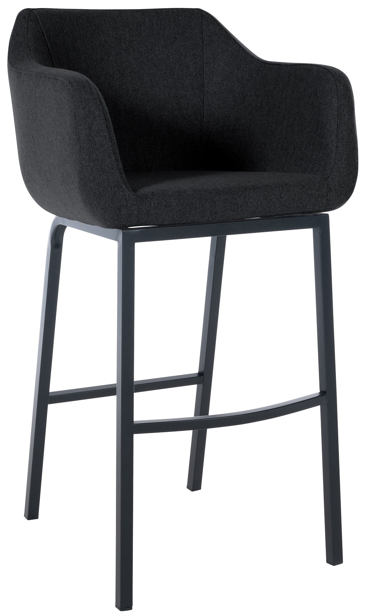 Taburete de bar Monea en fieltro & base de 4 patas