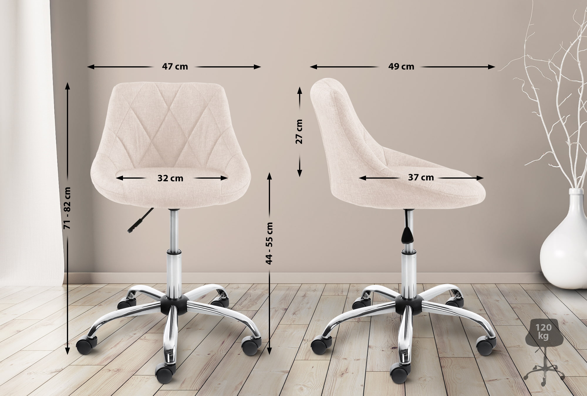 Taburete De Trabajo Lazio Con Ruedas