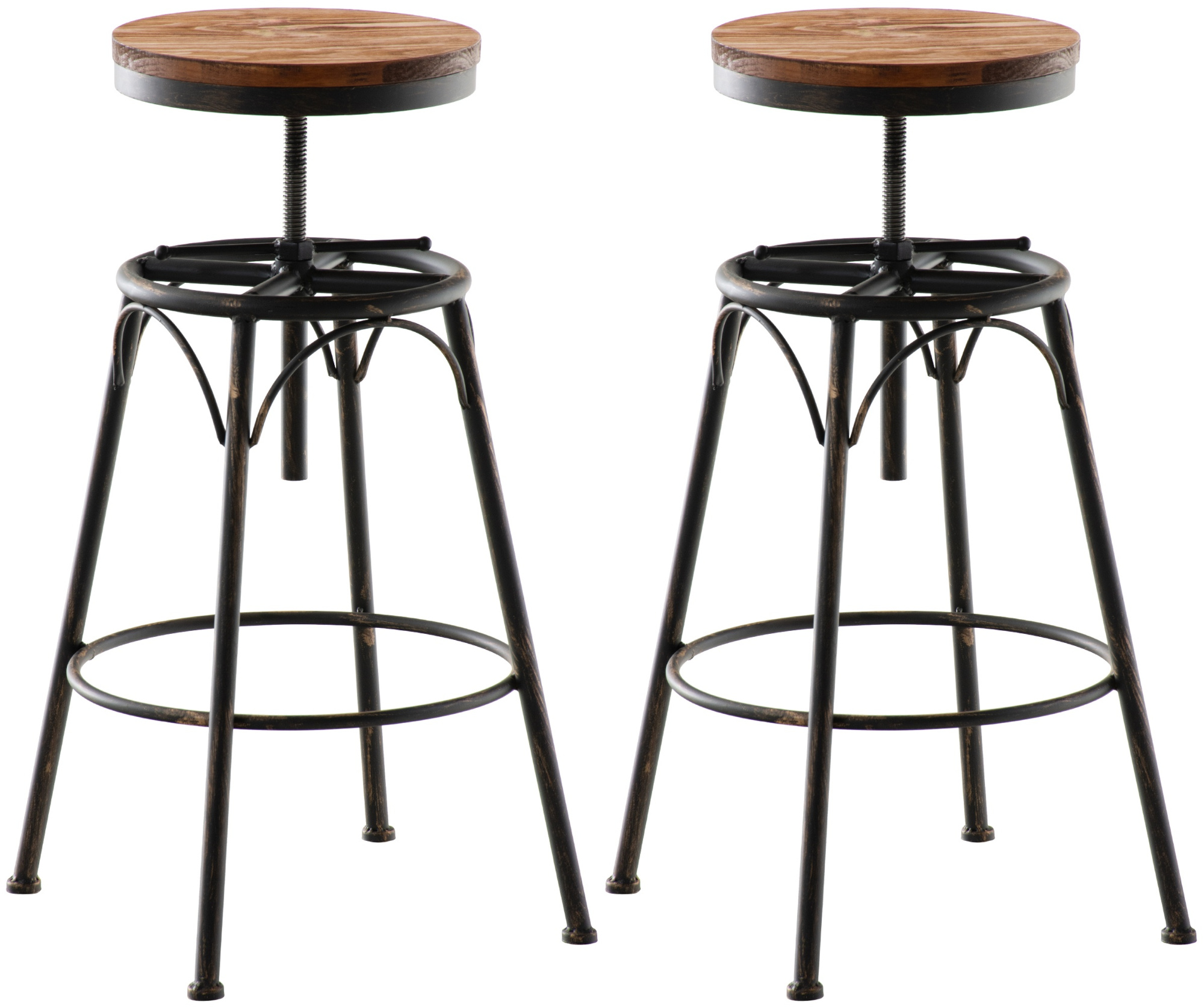 Set de 2 Taburetes de bar Beam de metal y madera