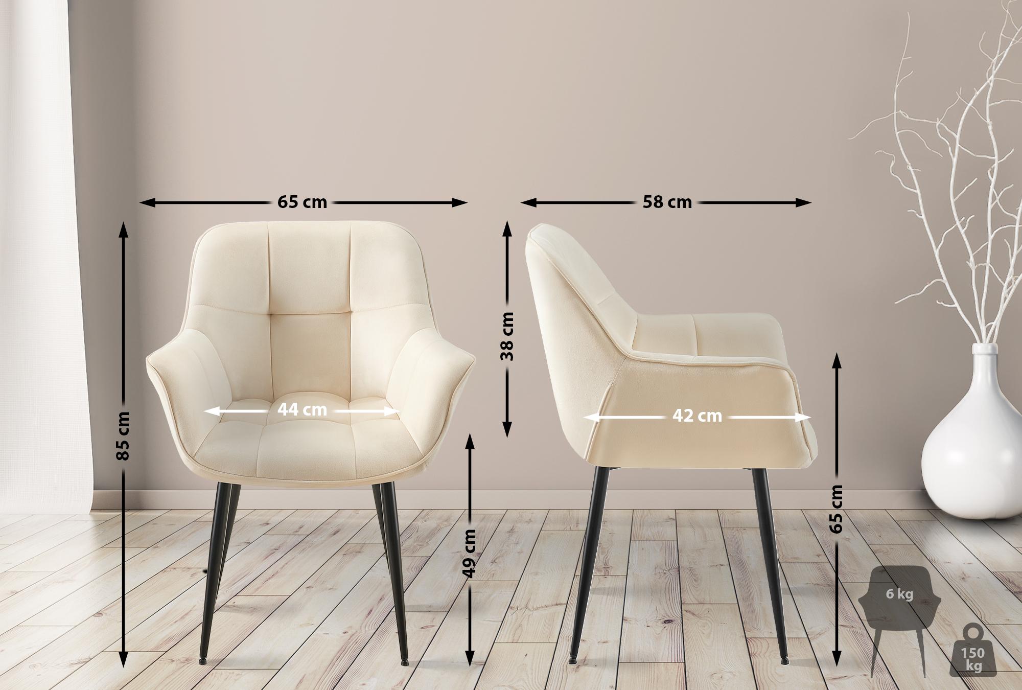Set de 2 sillas de comedor Rosevilla en terciopelo