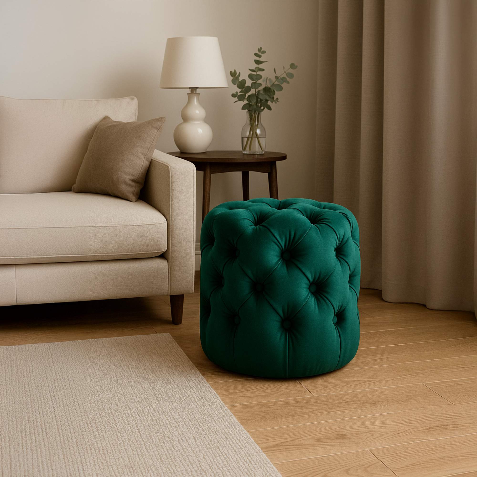 Taburete Reposapies Drancy En Terciopelo