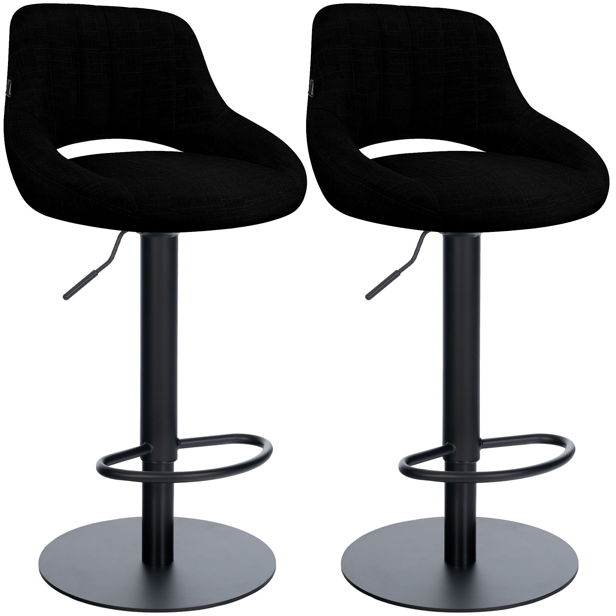 Juego de 2 taburetes de bar Milet negros con bases extrapesadas