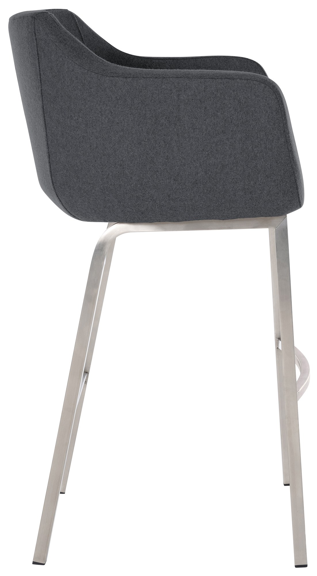 Taburete de bar Monea en fieltro & base de 4 patas