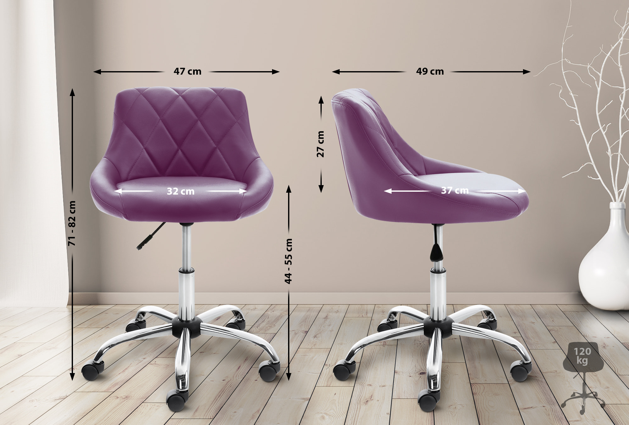 Taburete De Trabajo Lazio Con Ruedas