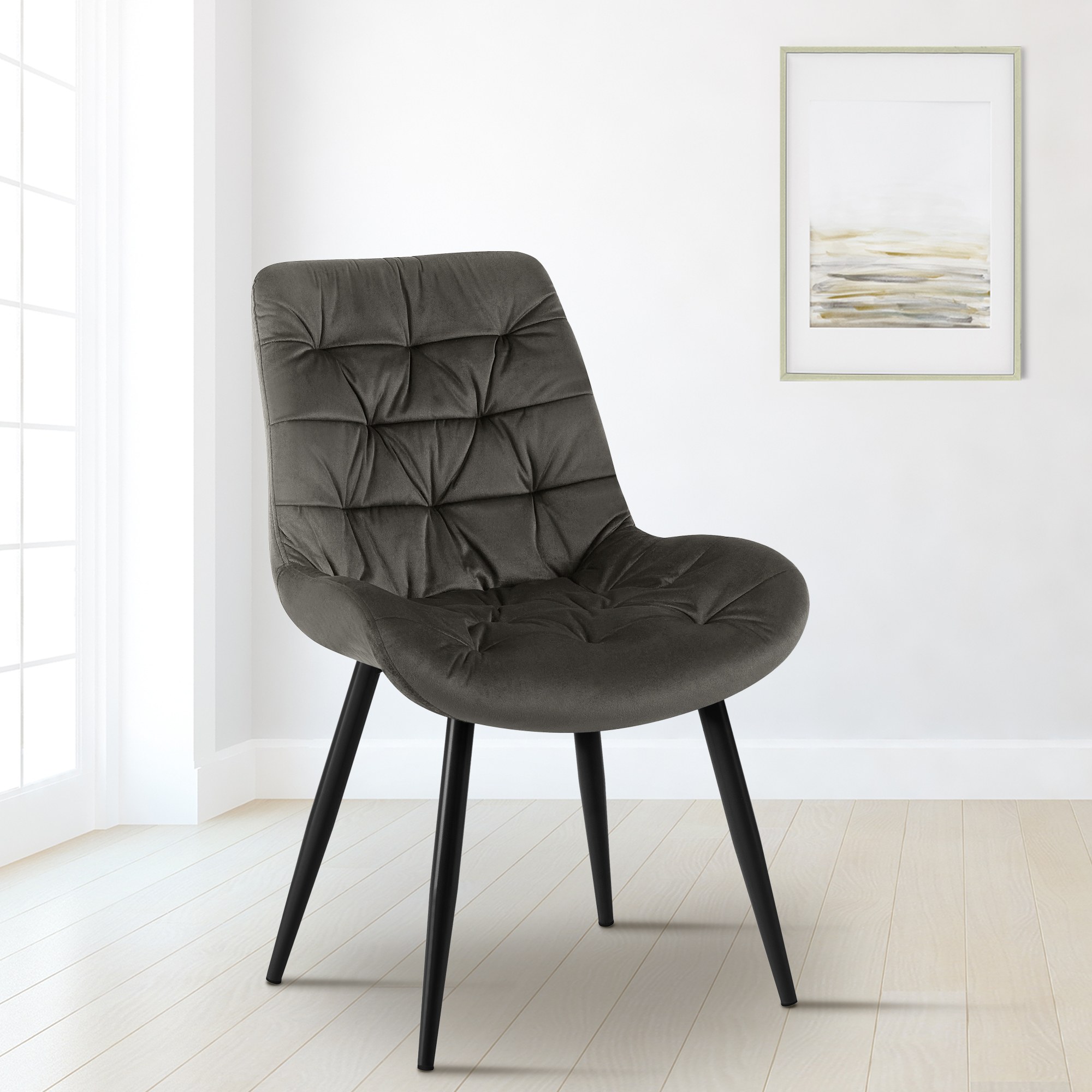 Silla de comedor de terciopelo Rossford