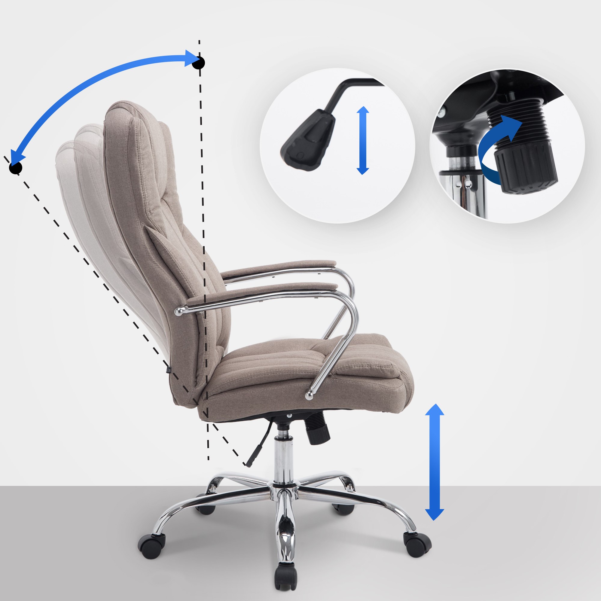 Silla De Oficina XXL Xanthos En Tela