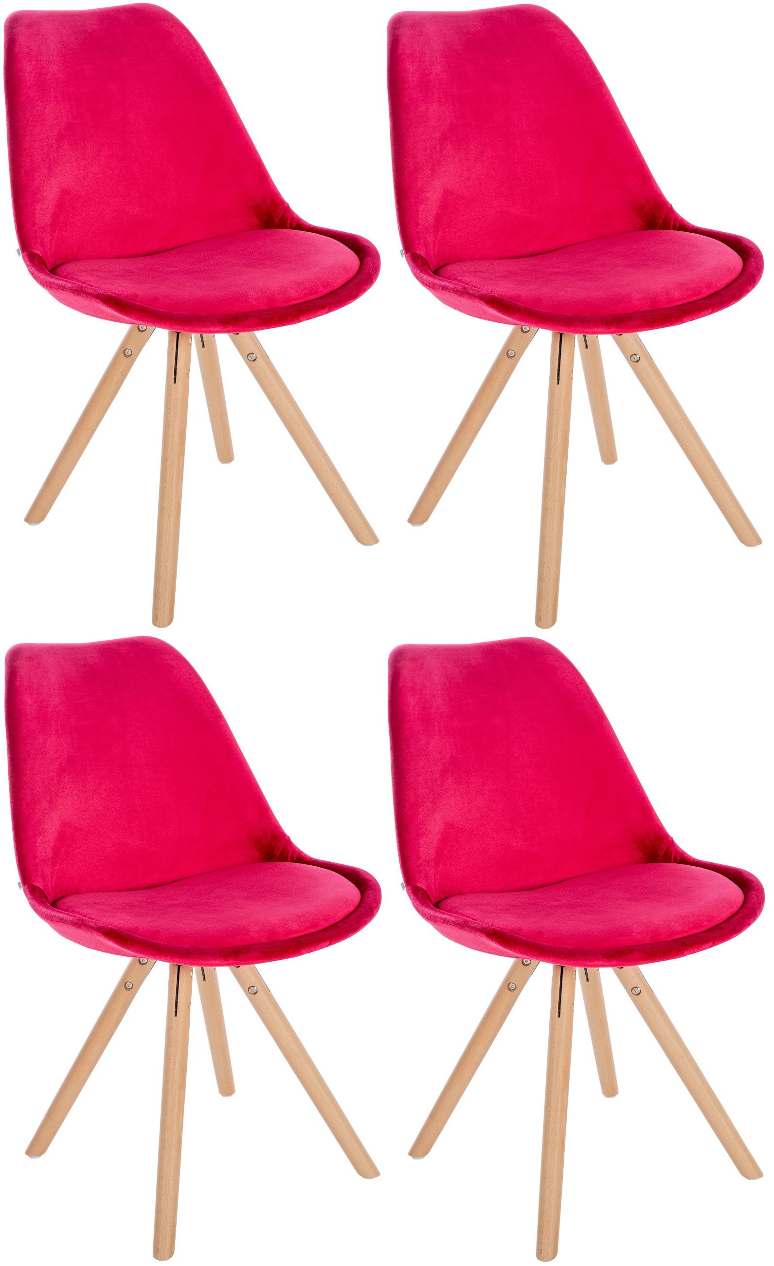 Pack de 4 sillas de salón Sofia en terciopelo