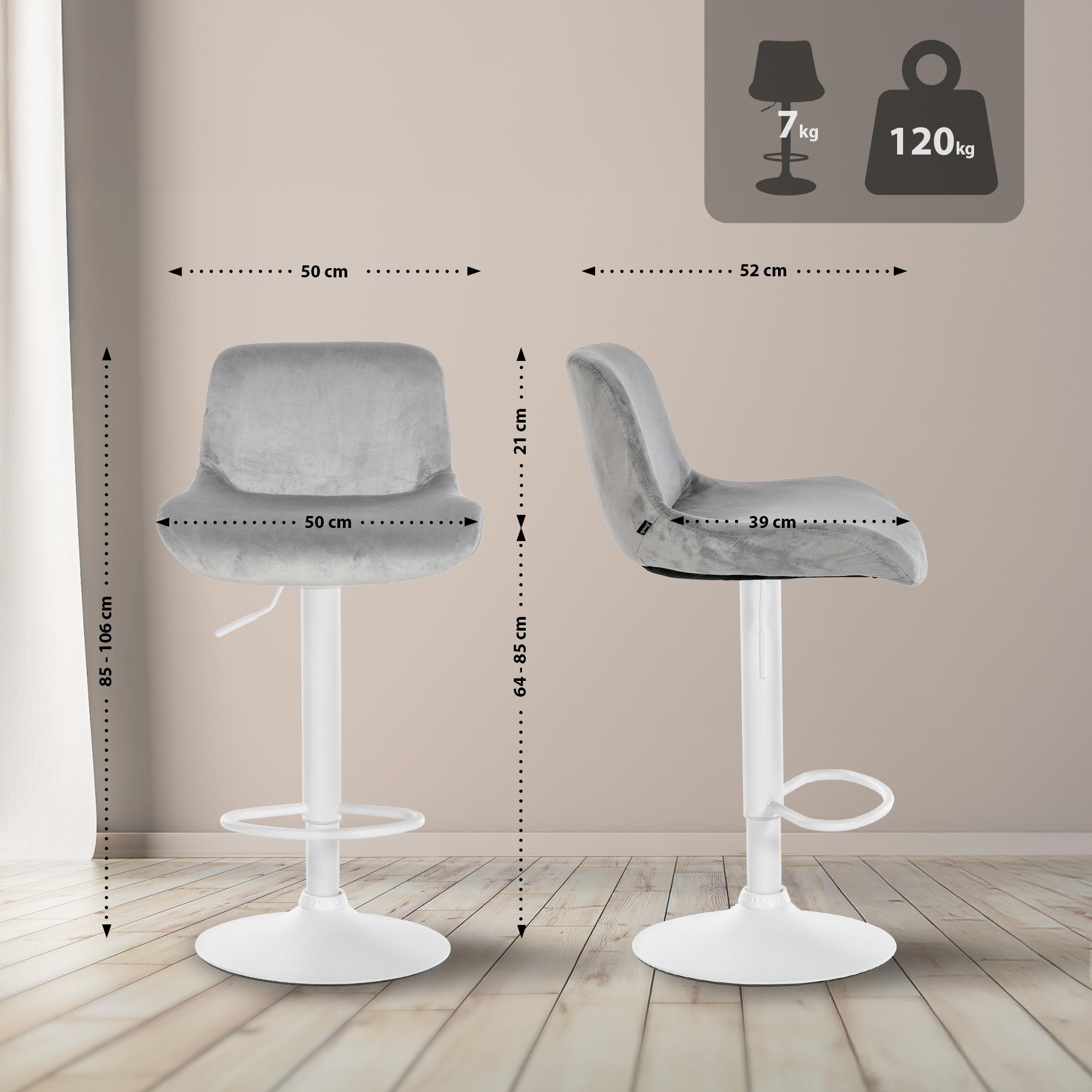 Lote de 2 taburetes de bar Solon Blanco