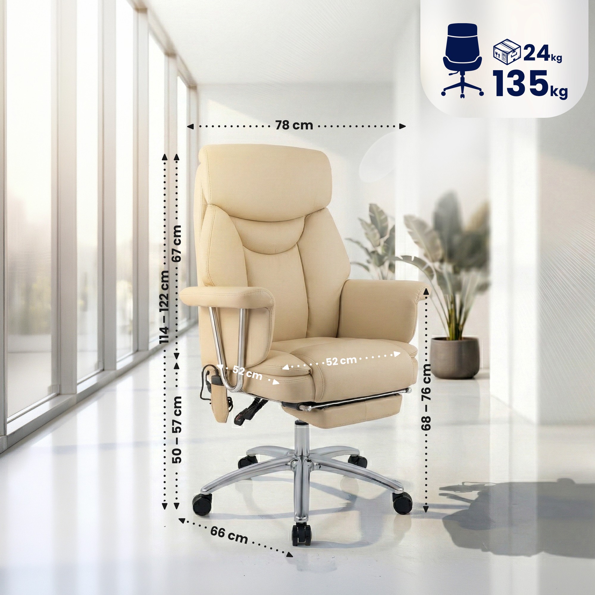 Silla de oficina Dahra con funcion de masaje