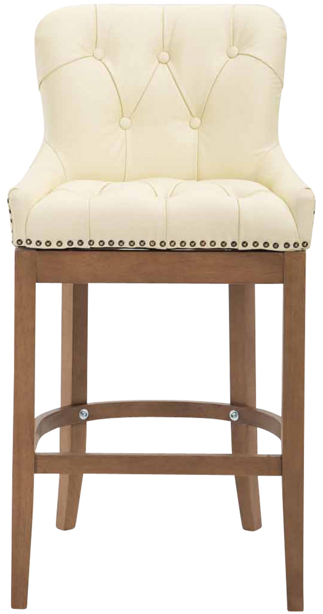 Taburete Lakewood Cuero Aútentico & Madera Clara