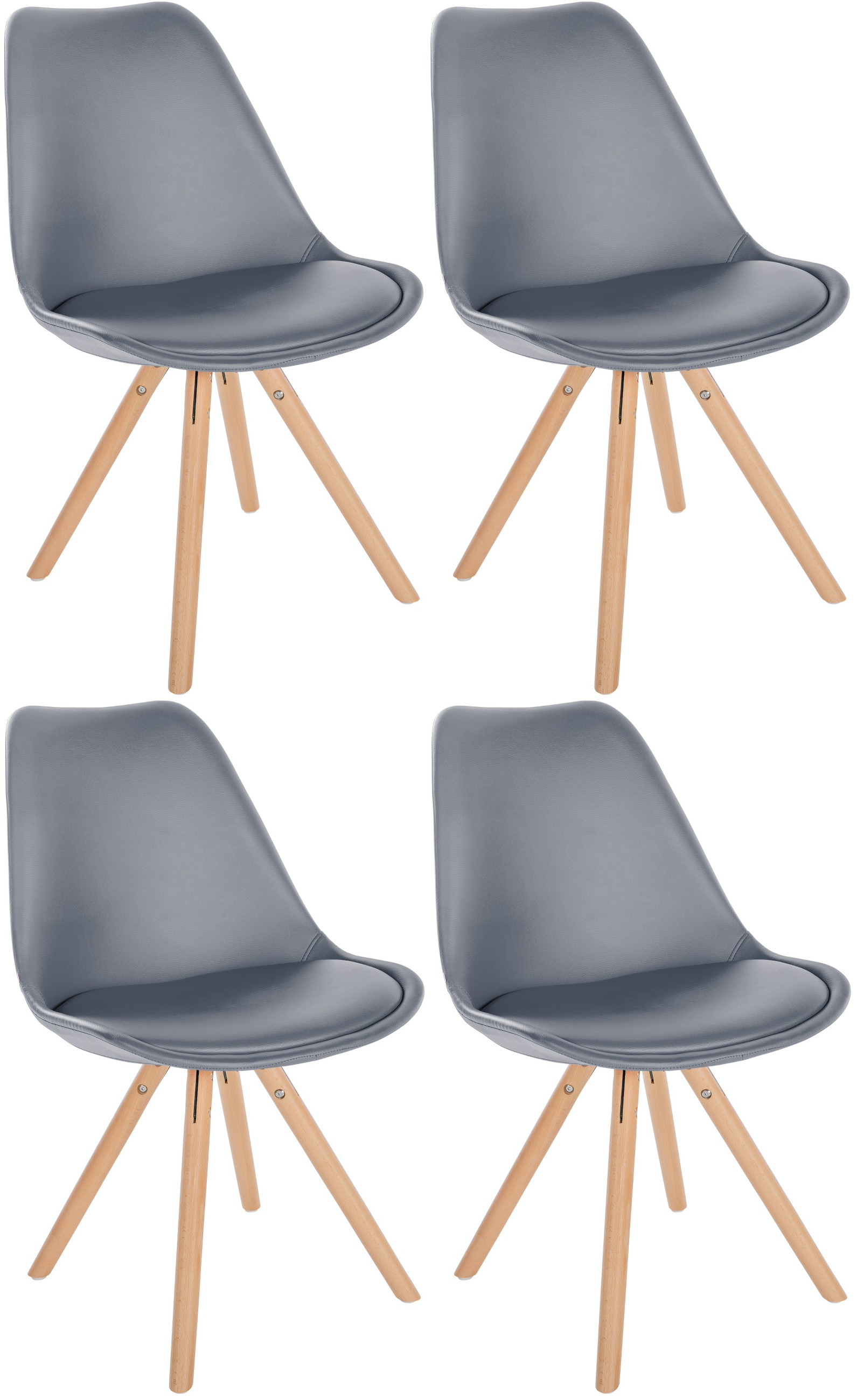 Set de 4 Sillas de comedor Sofia en polipiel